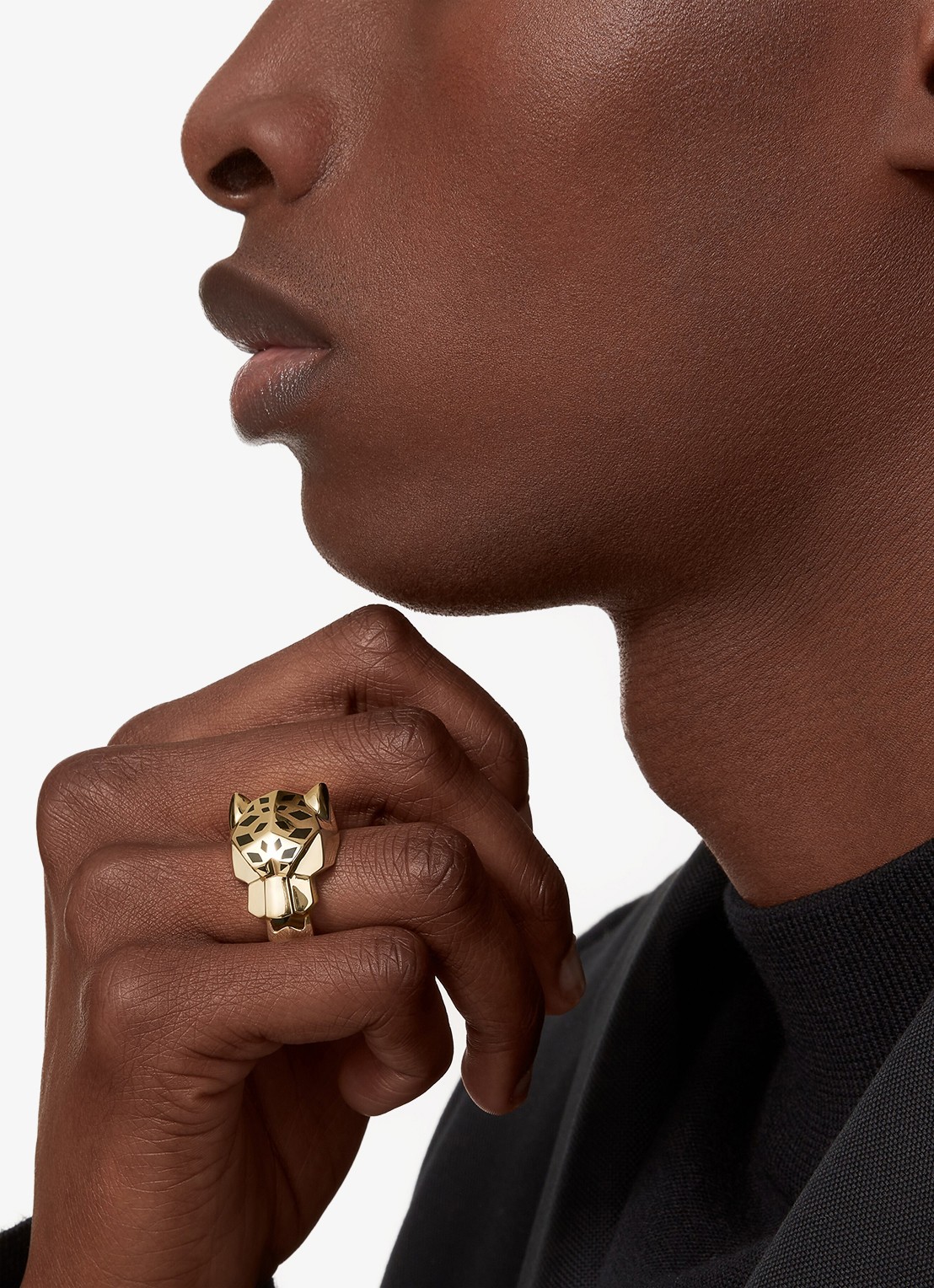 Cartier Panthère de Cartier ring van 18 karaat geelgoud met onyx en tsavoriet granaat CRB40741 - voorkant 2 geelgoud