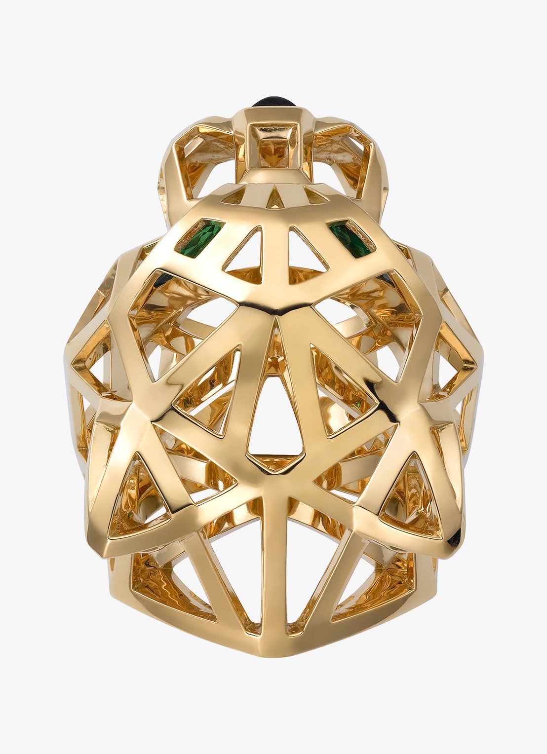 Cartier Panthère de Cartier ring van 18 karaat geelgoud met onyx en tsavoriet granaat CRN47225 - achterkant 6 geelgoud