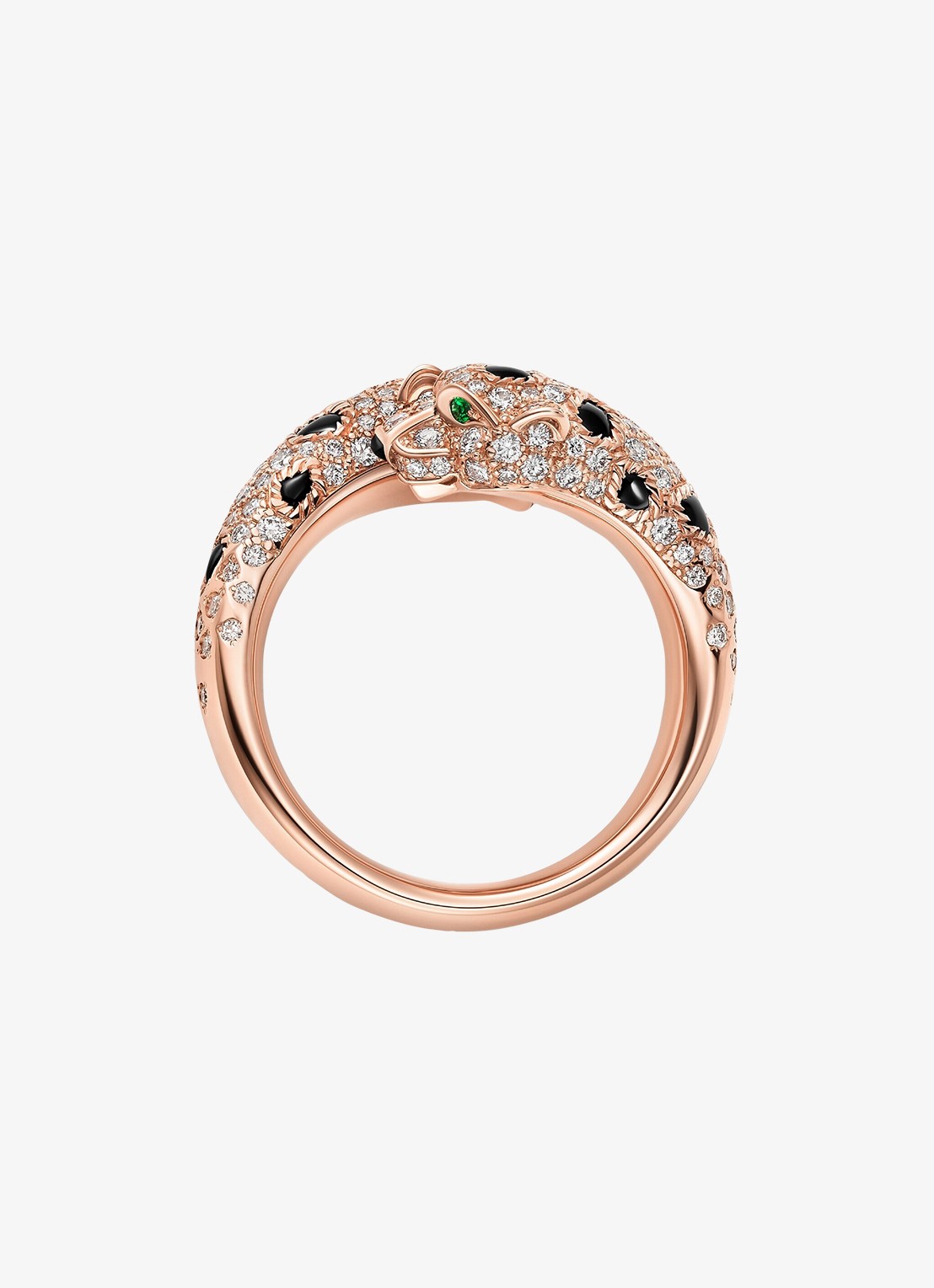 Cartier Panthère de Cartier ring van 18 karaat roségoud met onyx, smaragd en 0.92 ct diamant CRN4802600 - achterkant 6 roségoud