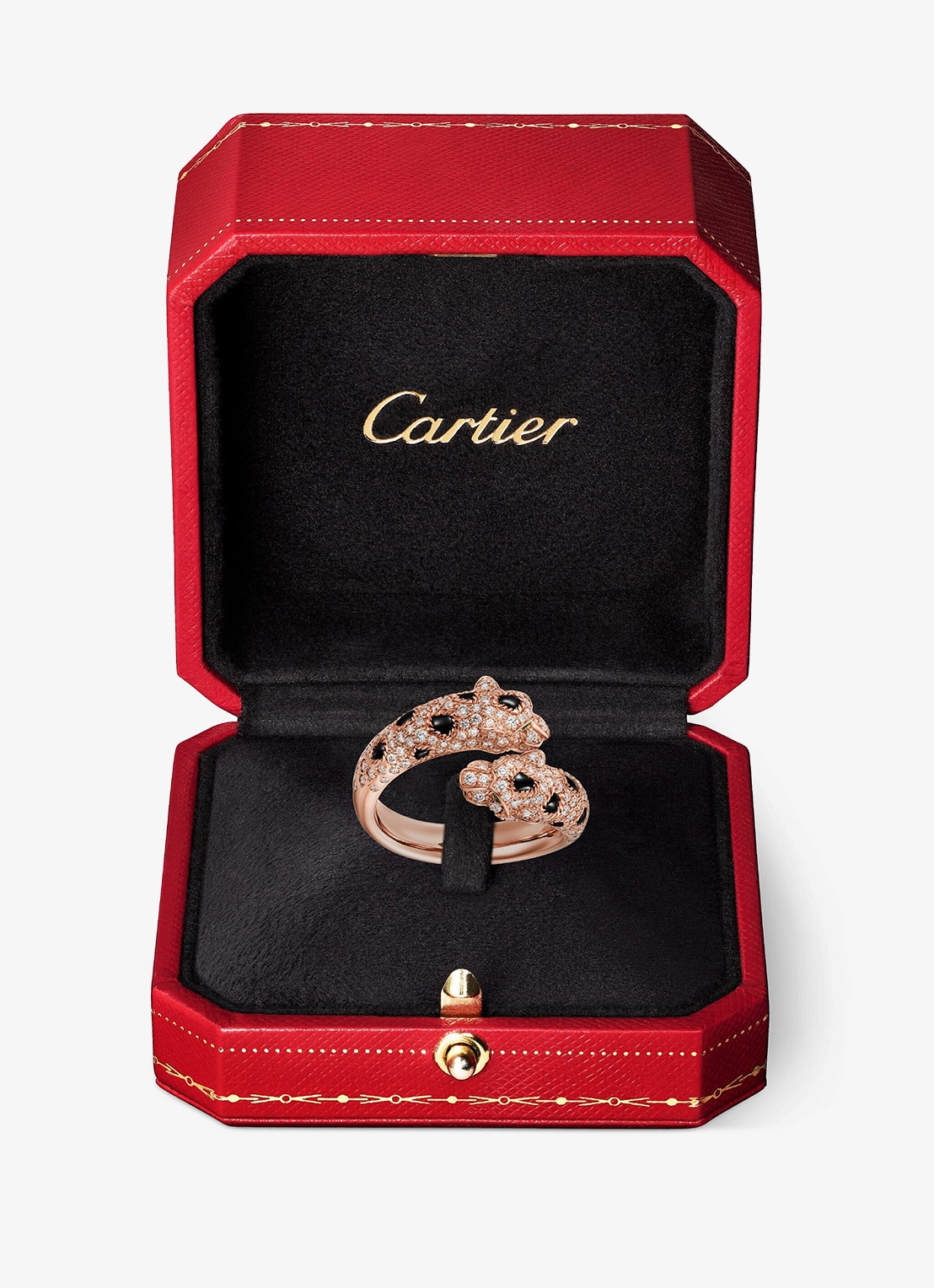 Cartier Panthère de Cartier ring van 18 karaat roségoud met onyx, smaragd en 0.92 ct diamant CRN4802600 - detail 4 roségoud