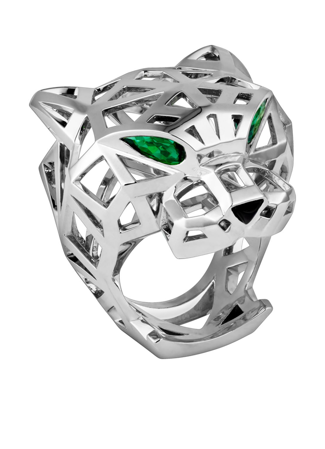 Cartier Panthère de Cartier ring van 18 karaat witgoud met edelsteen N4730900 - voorkant witgoud