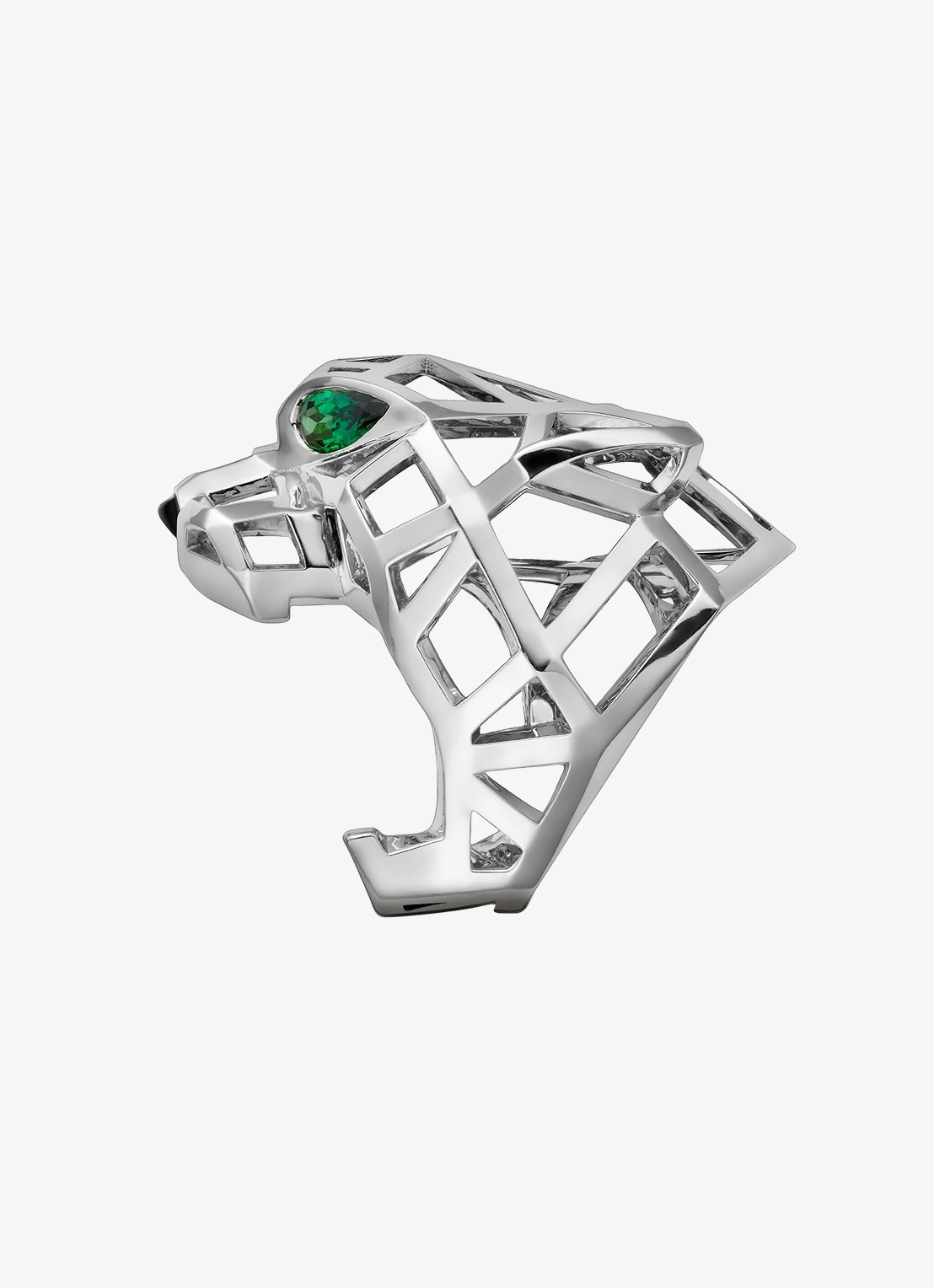 Cartier Panthère de Cartier ring van 18 karaat witgoud met onyx en tsavoriet granaat CRN47309 - detail 2 witgoud