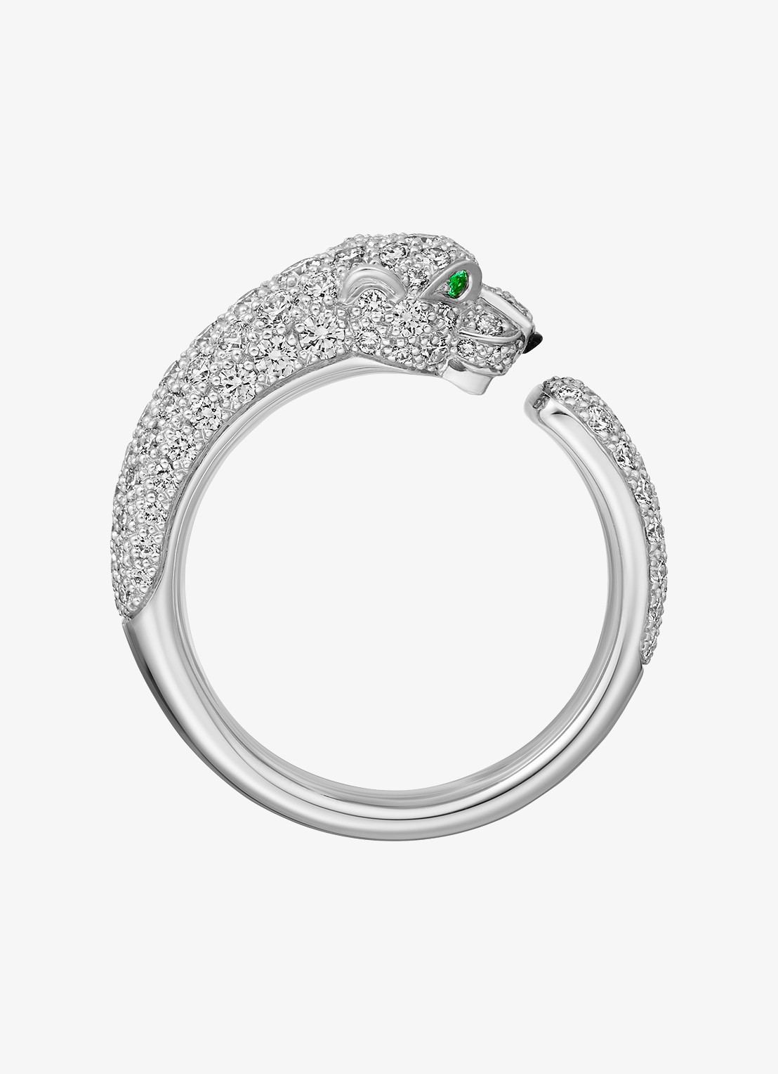 Cartier Panthère de Cartier ring van 18 karaat witgoud met onyx, smaragd en 0.95 ct diamant CRN47656 - achterkant witgoud