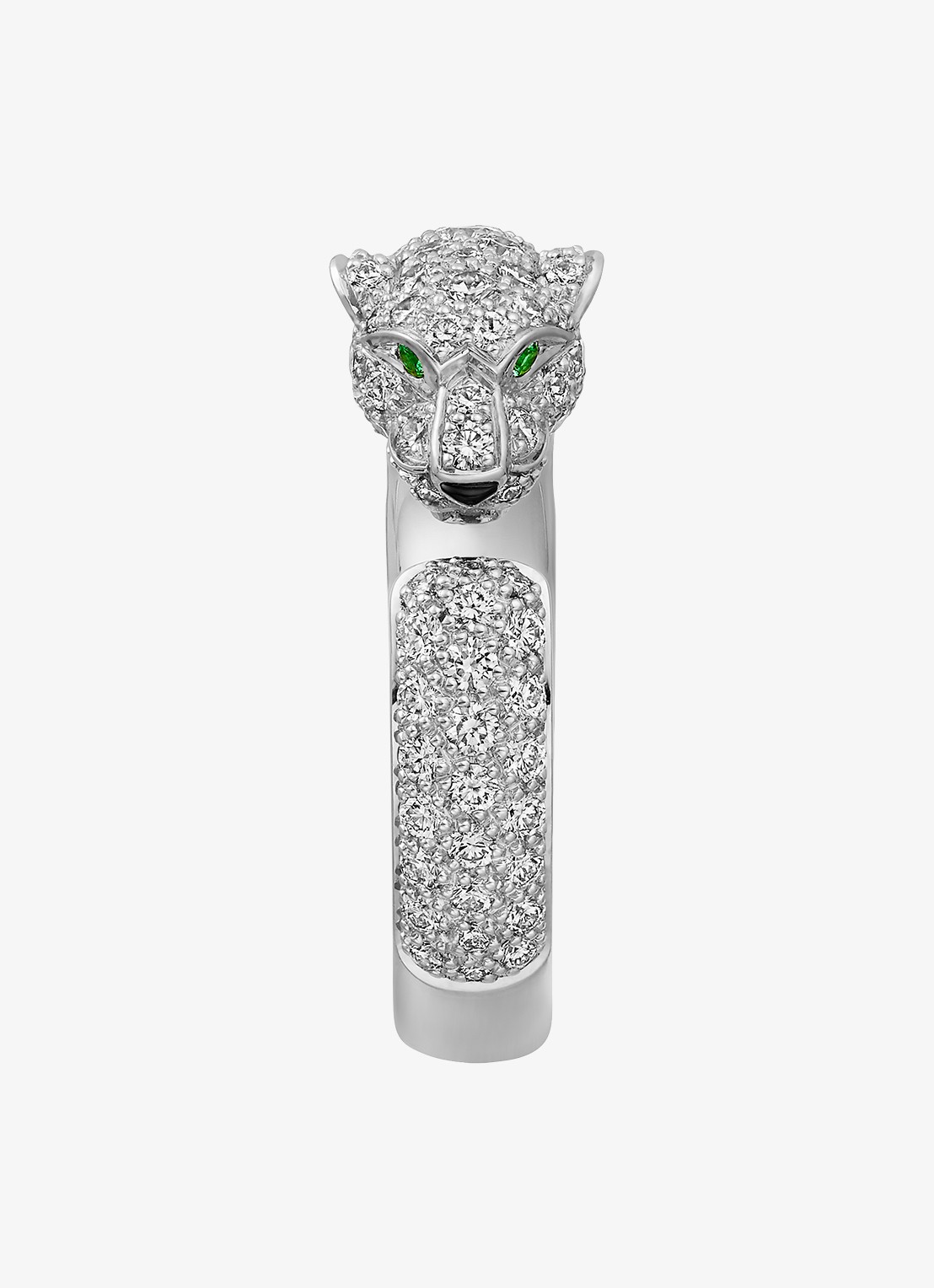 Cartier Panthère de Cartier ring van 18 karaat witgoud met onyx, smaragd en 0.95 ct diamant CRN47656 - detail 2 witgoud
