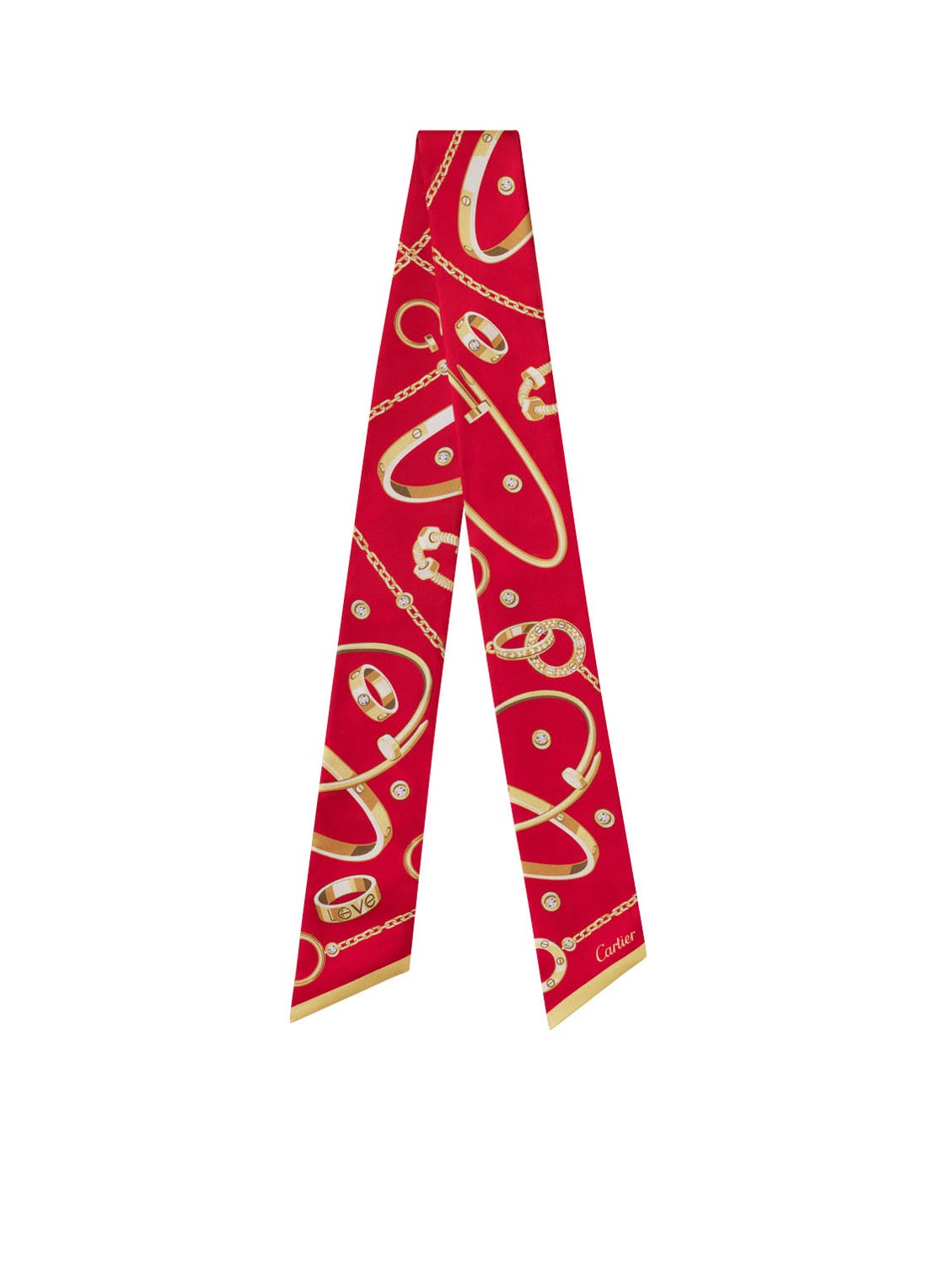 Cartier Precious Mundanity hoofdband van zijde 105 x 5 cm CROS000171 - voorkant 2 rood