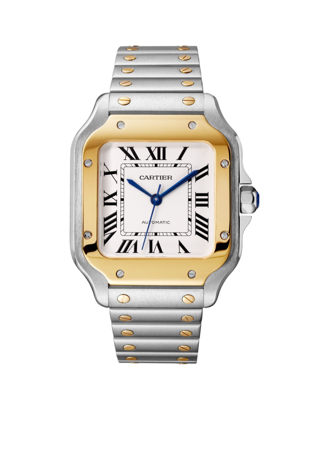 Cartier Santos de Cartier horloge CRW2SA0016 - detail zilver