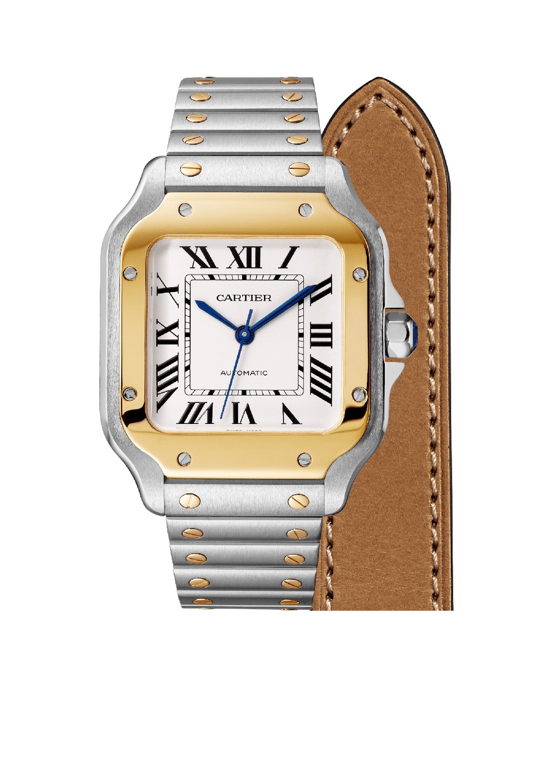 Cartier Santos de Cartier horloge CRW2SA0016 - voorkant 4 zilver