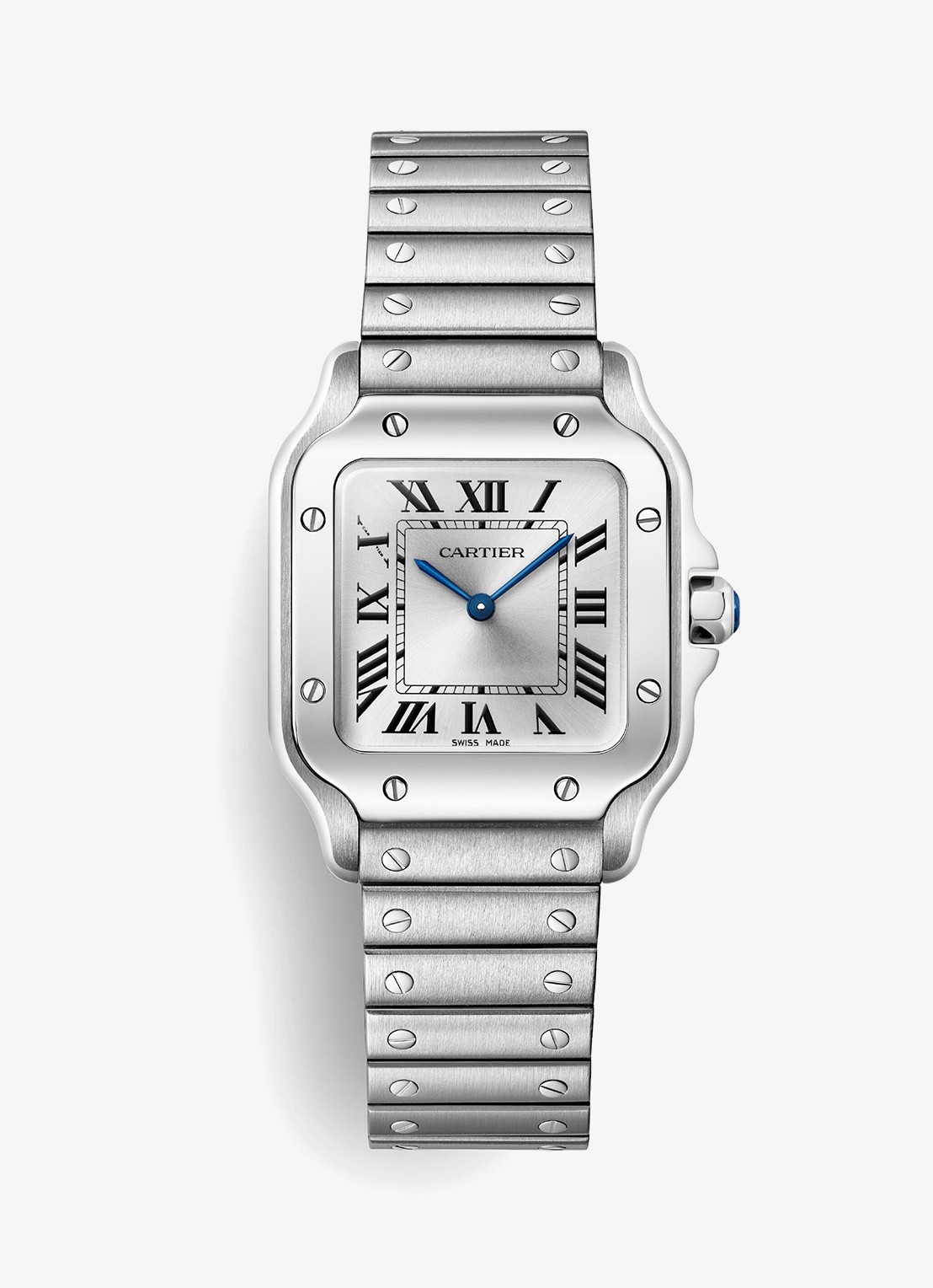 Cartier Santos de Cartier horloge CRWSSA0082 - voorkant 2 zilver