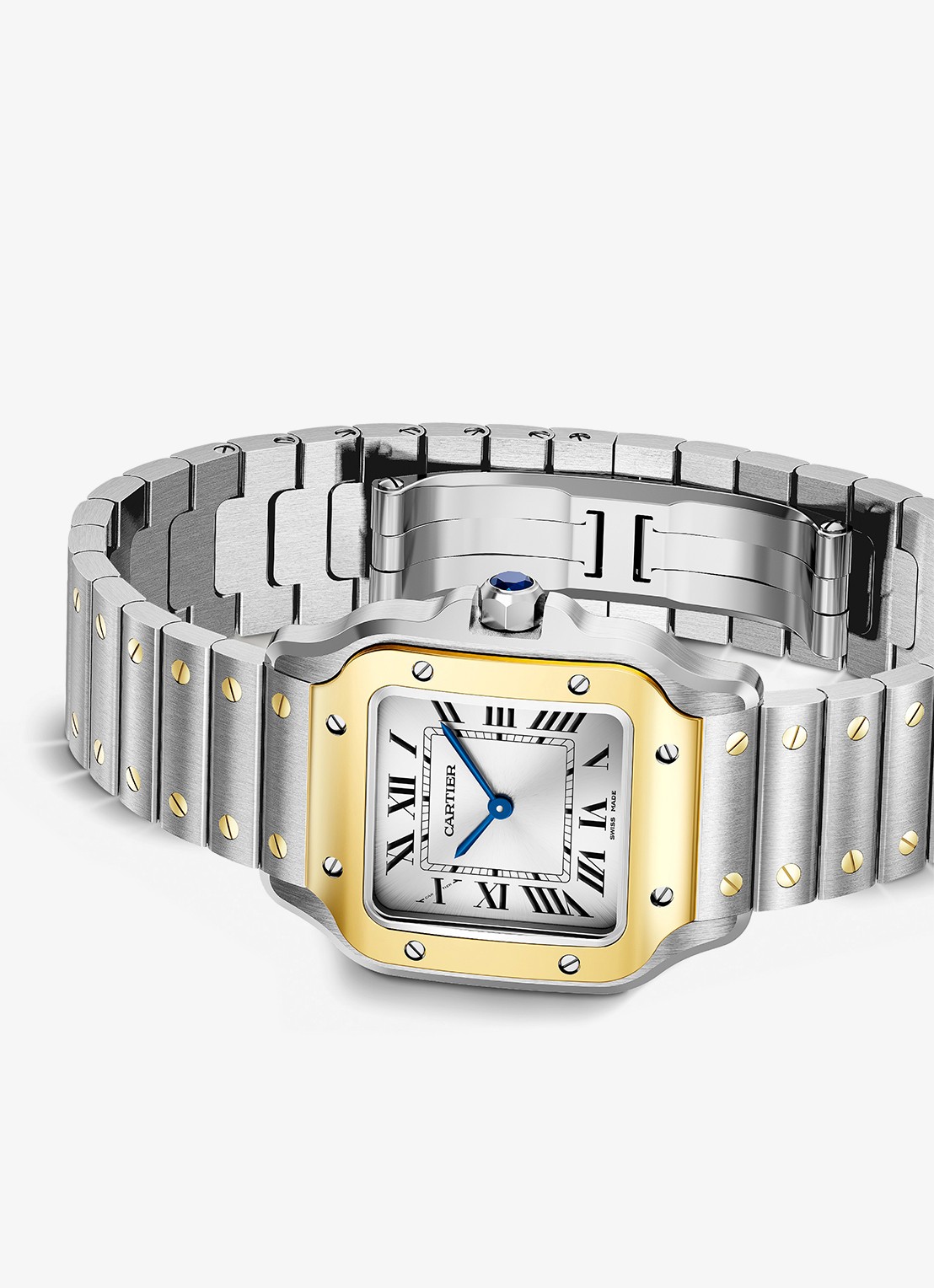 Cartier Santos de Cartier horloge, small model van 18 karaat geelgoud en staal CRW2SA0033 - detail 4 geelgoud