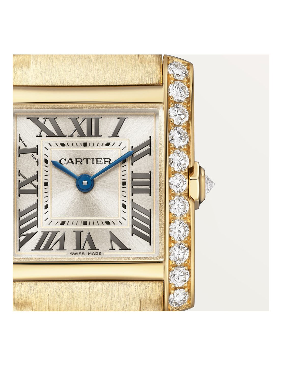 Cartier Tank Française horloge small met diamanten CRWJTA0039 - detail 3 geelgoud