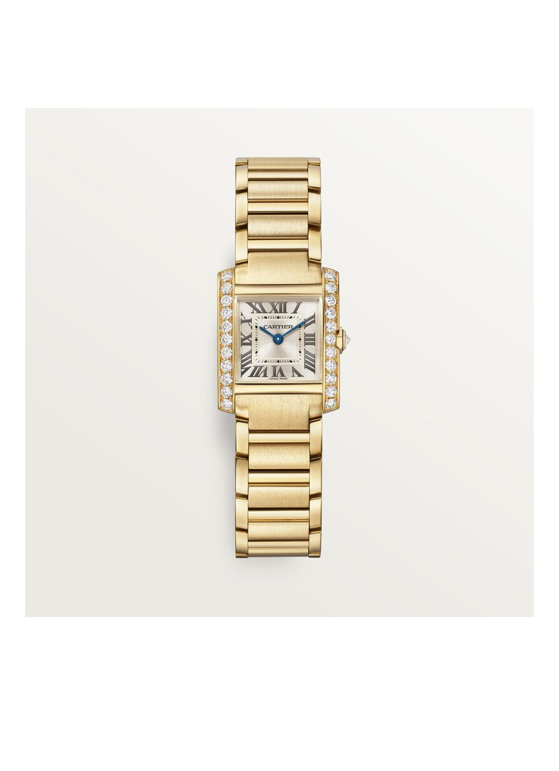 Cartier Tank Française horloge small met diamanten CRWJTA0039 - detail 4 geelgoud