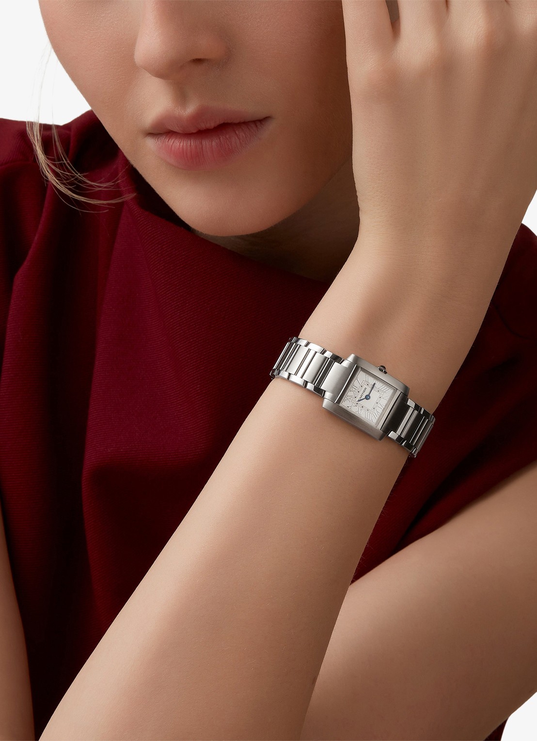 Cartier Tank Française horloge, small model CRWSTA0129 - voorkant 2 zilver