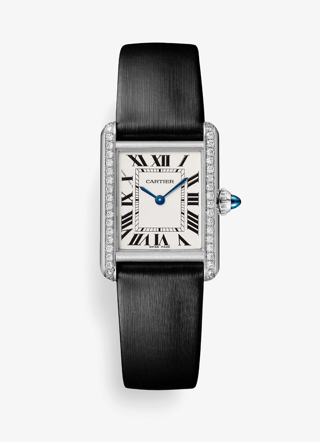 Cartier Tank Must de Cartier horloge, small model met 0.39 ct diamant CRW4TA0031 - voorkant 6 zilver
