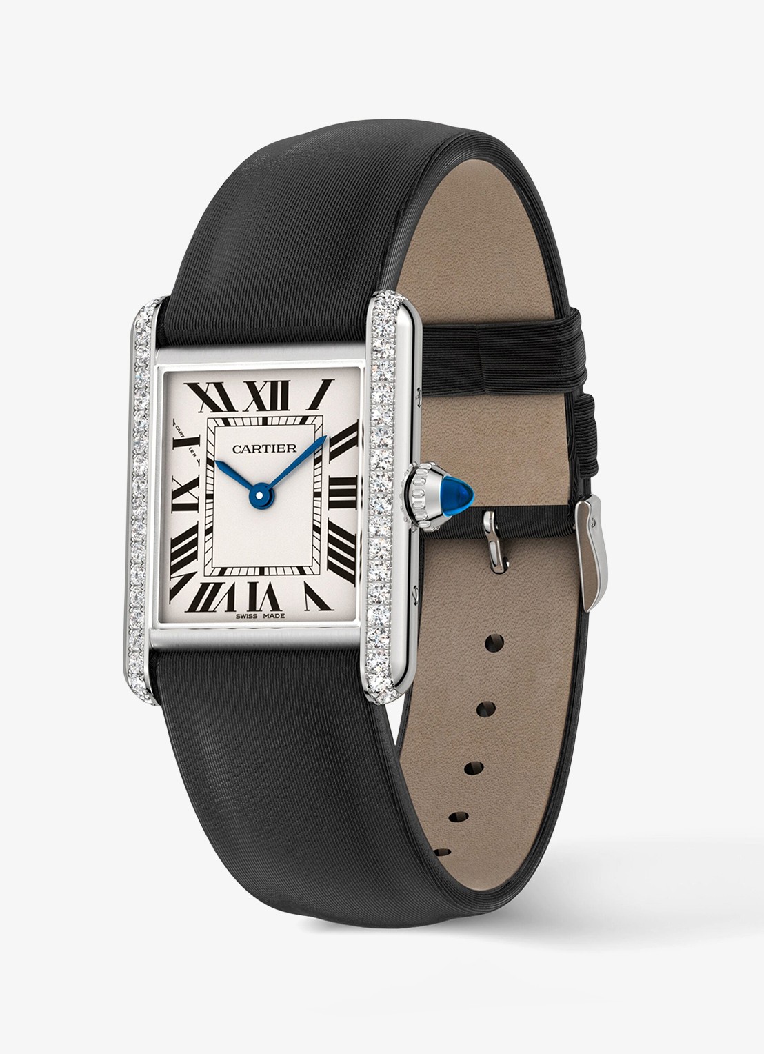 Cartier Tank Must de Cartier horloge, small model met 0.39 ct diamant CRW4TA0031 - voorkant 7 zilver
