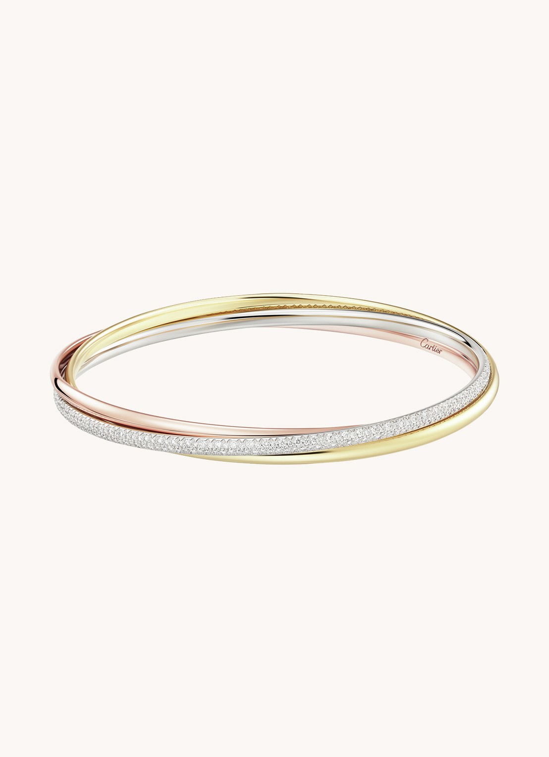 Cartier Trinity armband small van 18 karaat rosé-, geel-, en witgoud met diamant CRN6721300  - detail 3 multicolor