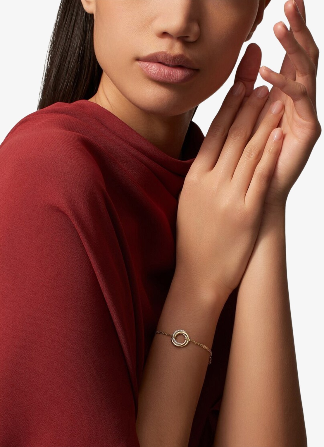 Cartier Trinity armband van 18 karaat rosé-, wit-, en geelgoud CRB60698 - voorkant 7 multicolor
