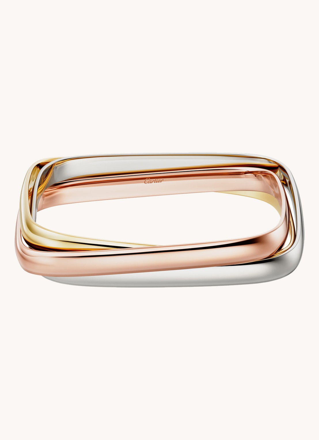 Cartier Trinity de Cartier bangle van 18 karaat rosé-, geel-, en witgoud CRB6078016 - voorkant 6 goud