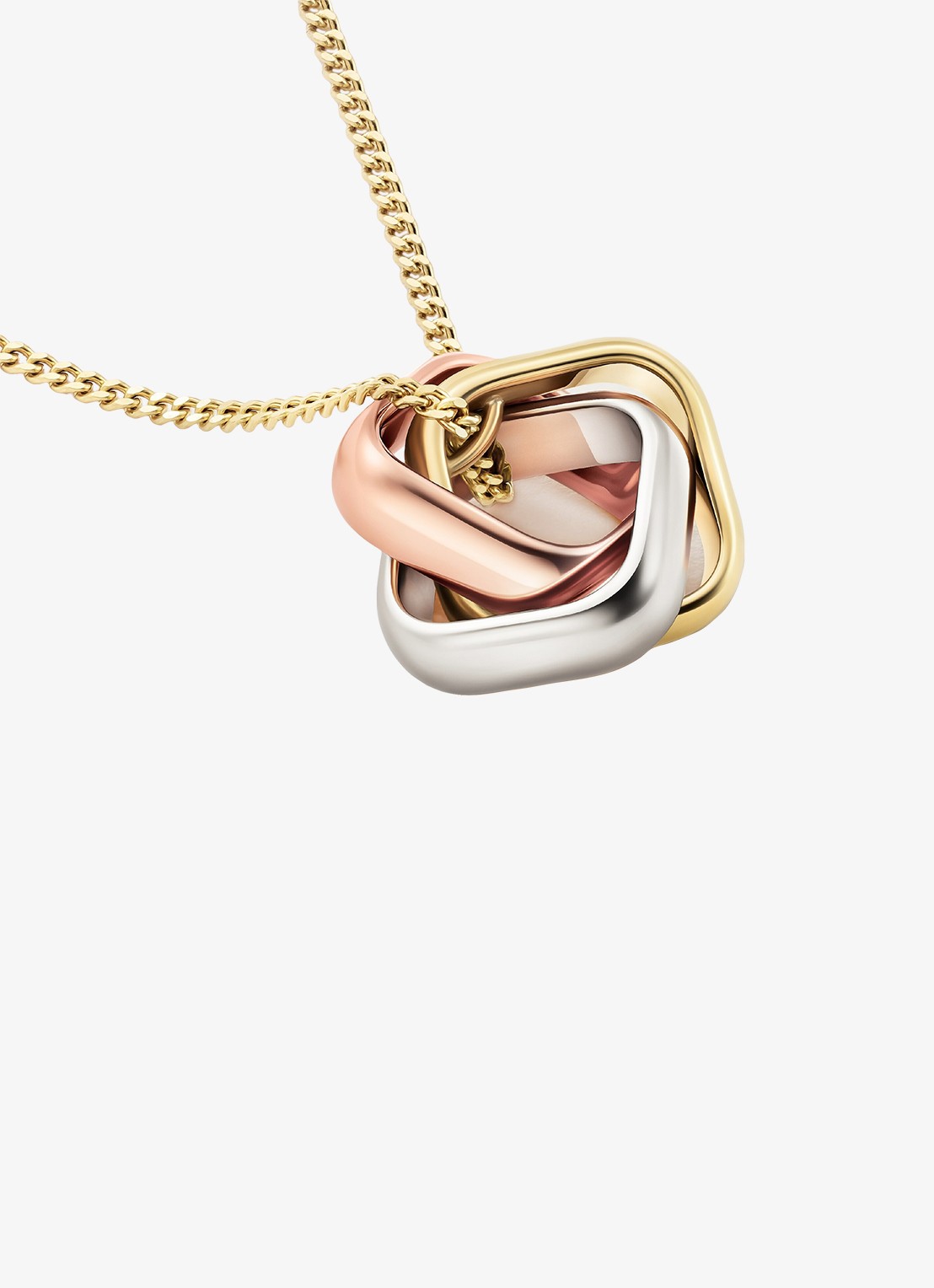 Cartier Trinity de Cartier ketting van 18 karaat rosé-, geel-, en witgoud CRB7224956 - detail goud