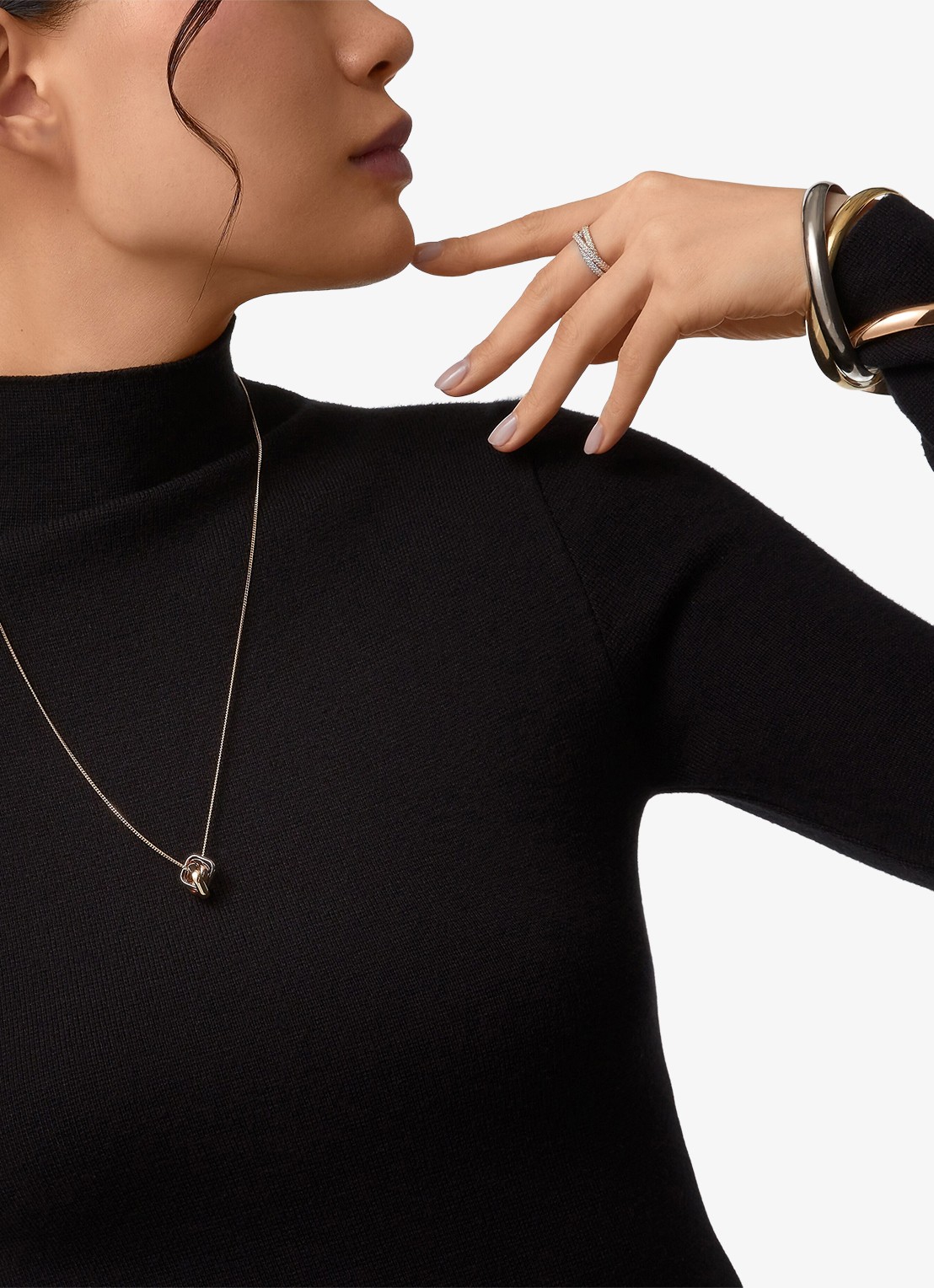 Cartier Trinity de Cartier ketting van 18 karaat rosé-, geel-, en witgoud CRB7224956 - voorkant 8 goud