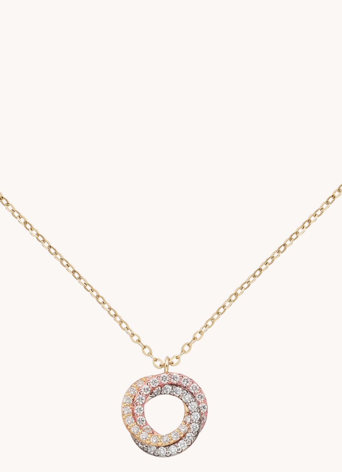 Cartier Trinity de Cartier ketting van 18 karaat rosé-, geel-, en witgoud met diamanten CRB7224843 - detail 3 goud