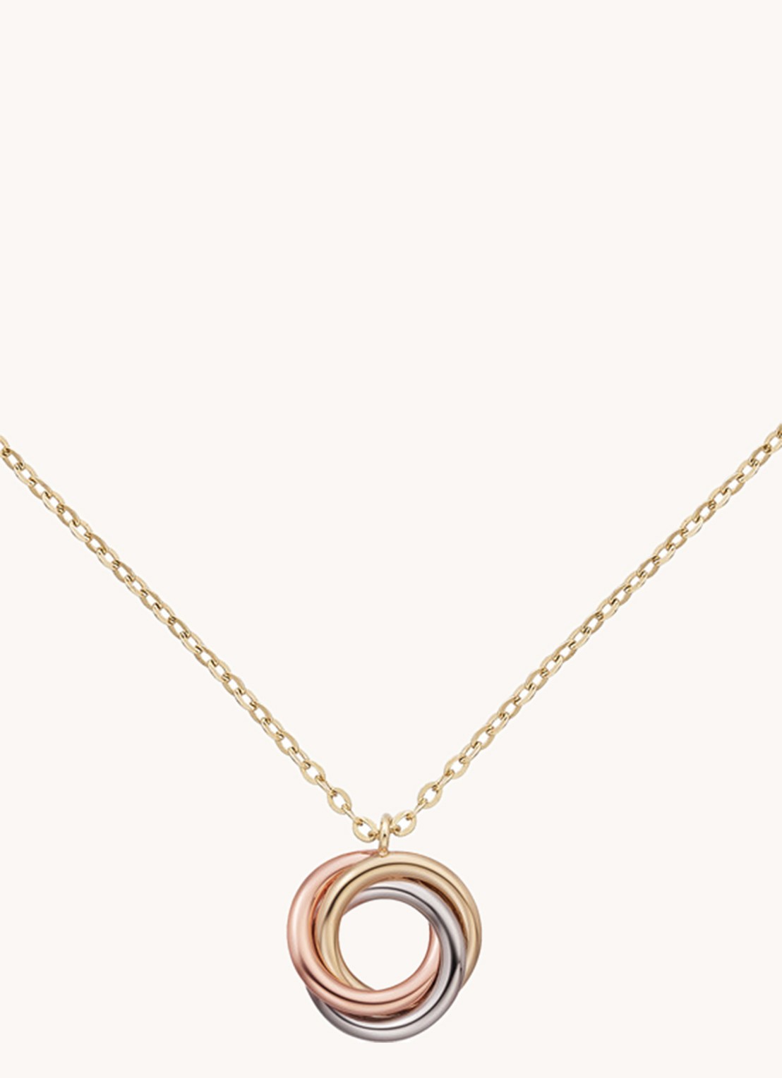 Cartier Trinity de Cartier ketting van 18 karaat rosé-, geel-, en witgoud met diamanten CRB7224843 - detail 4 goud
