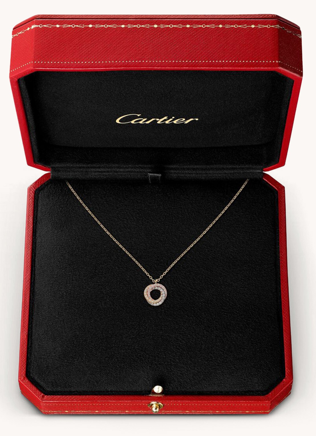 Cartier Trinity de Cartier ketting van 18 karaat rosé-, geel-, en witgoud met diamanten CRB7224843 - detail 5 goud