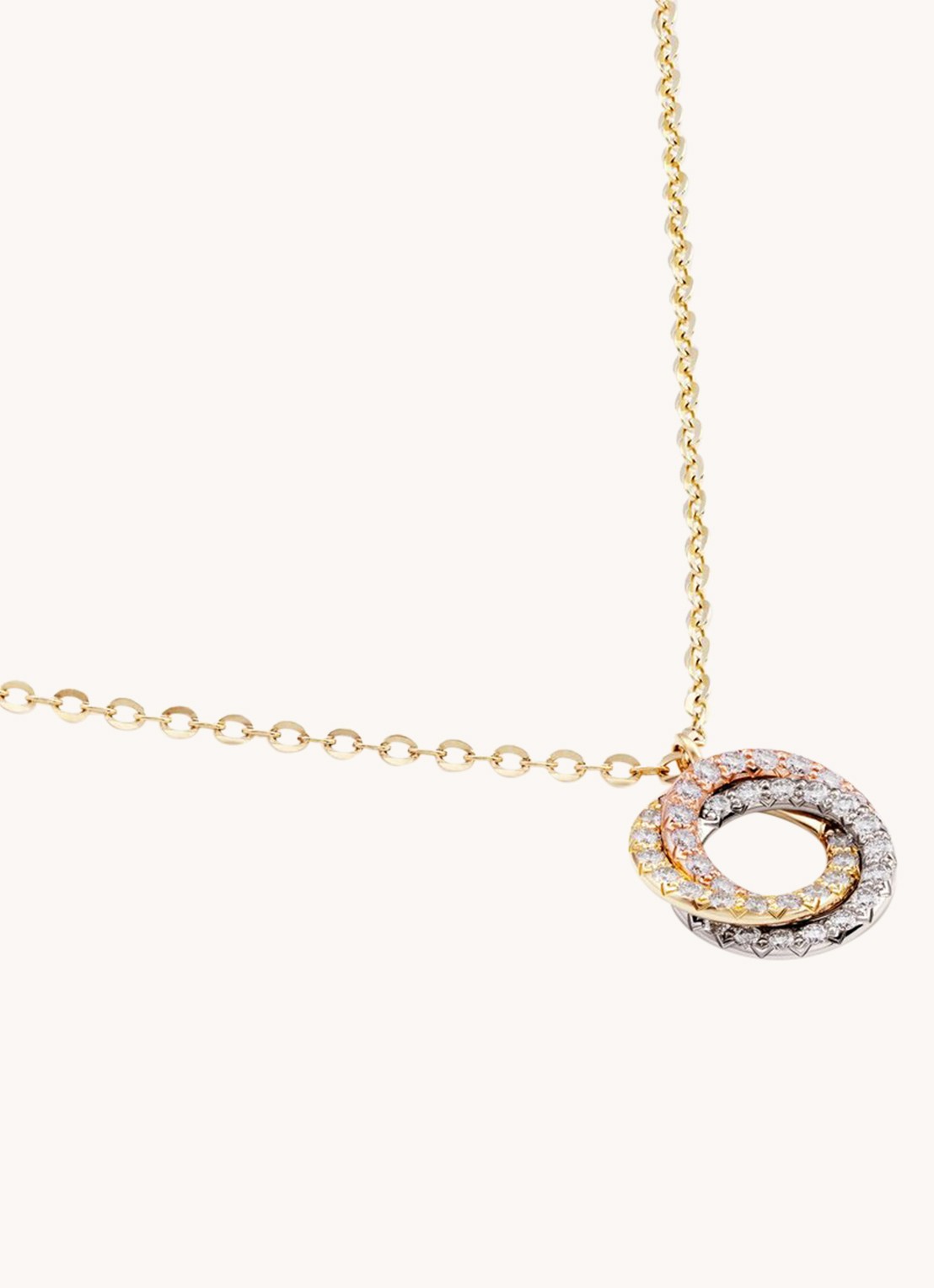 Cartier Trinity de Cartier ketting van 18 karaat rosé-, geel-, en witgoud met diamanten CRB7224843 - detail 6 goud
