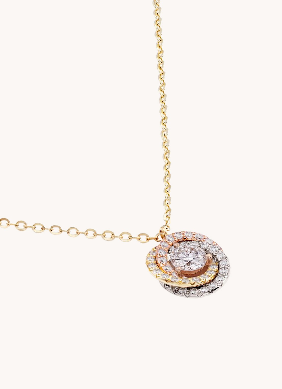 Cartier Trinity de Cartier ketting van 18 karaat rosé-, geel-, en witgoud met diamanten CRB7224844 - detail 4 goud