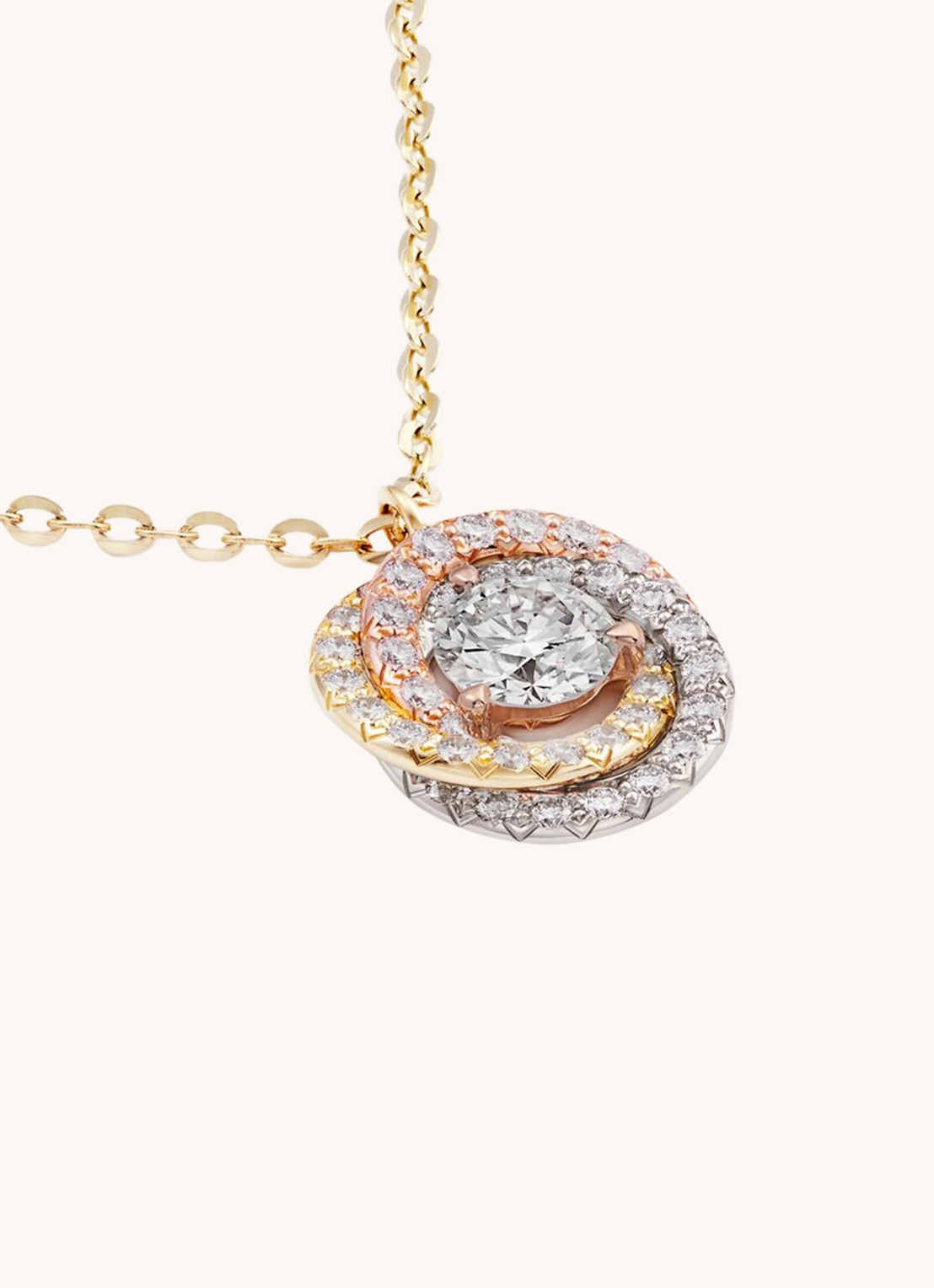 Cartier Trinity de Cartier ketting van 18 karaat rosé-, geel-, en witgoud met diamanten CRB7224844 - detail 5 goud