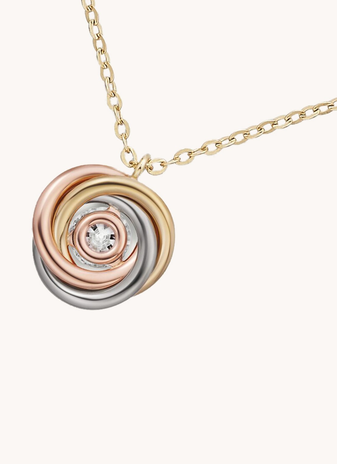 Cartier Trinity de Cartier ketting van 18 karaat rosé-, geel-, en witgoud met diamanten CRB7224844 - detail 8 goud