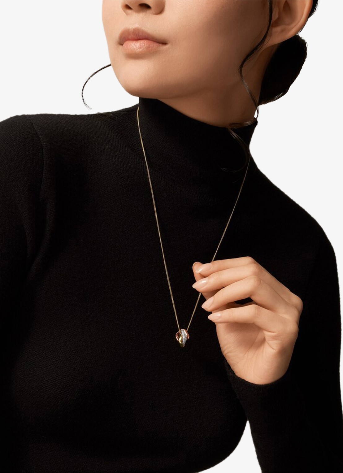 Cartier Trinity de Cartier ketting van 18 karaat rosé-, wit-, en geelgoud met 54 diamanten CRN7424481 - detail 3 multicolor