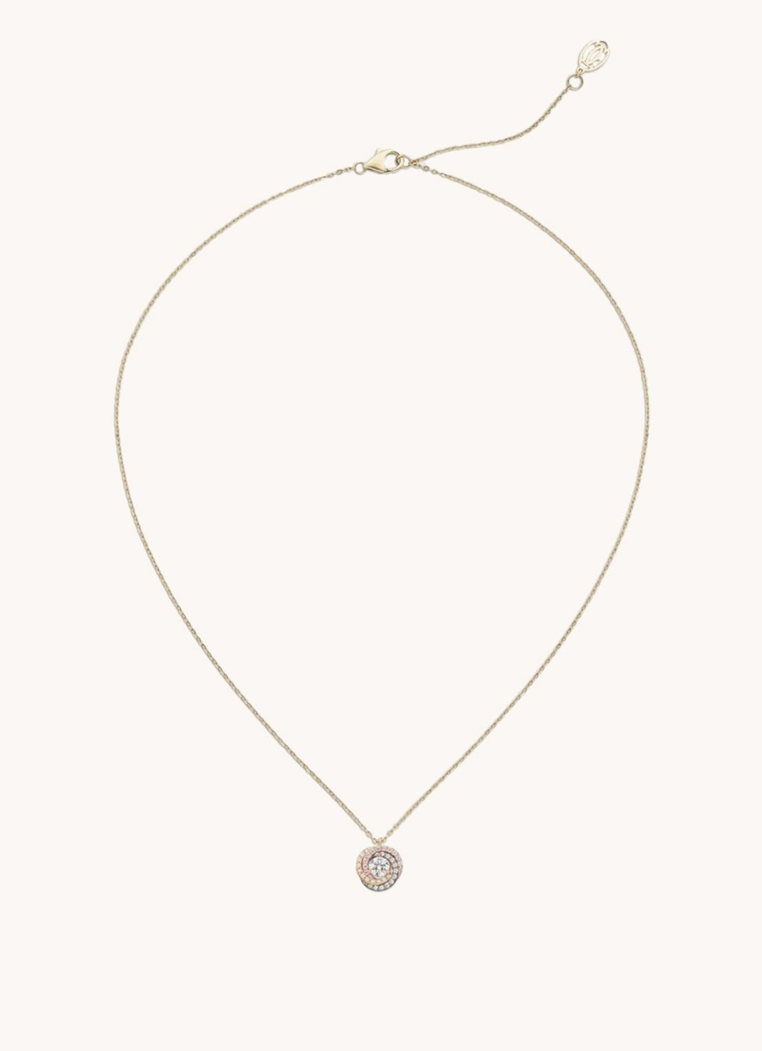 Cartier Trinity de Cartier ketting van 18 karaat rosé-, wit,- en geelgoud met diamanten CRB7224807 - voorkant 6 goud