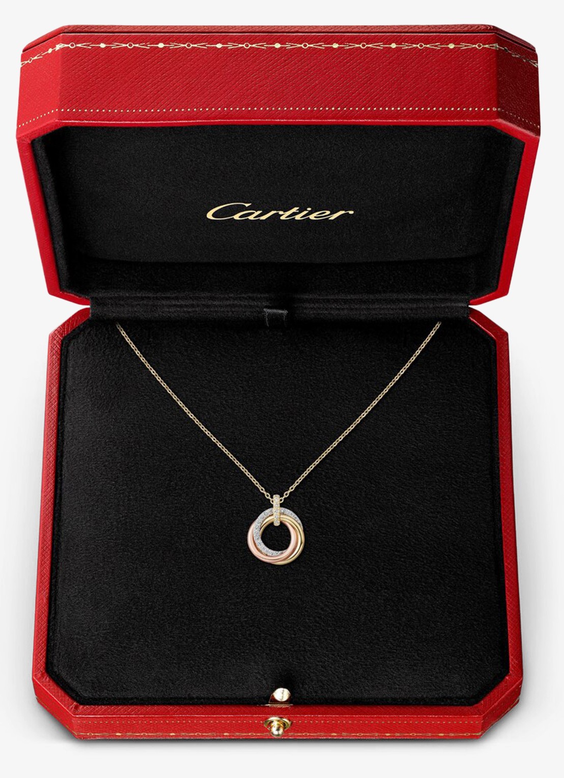 Cartier Trinity ketting van 18 karaat rosé-, geel-, en witgoud met 33 diamanten CRB7224849 - detail 6 multicolor