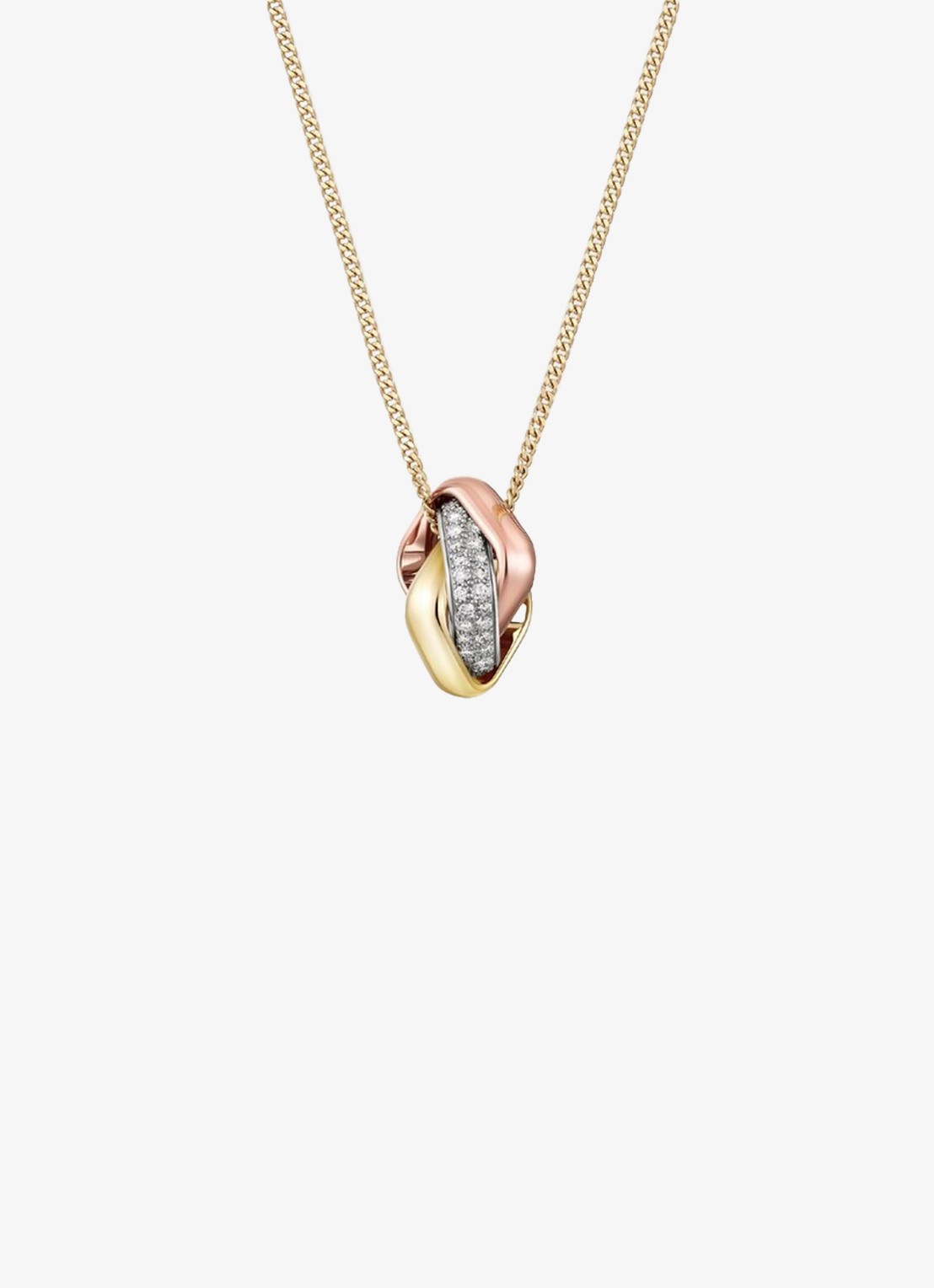 Cartier Trinity ketting van 18 karaat rosé-, geel-, en witgoud met 54 diamanten CRN7424482 - detail 4 multicolor