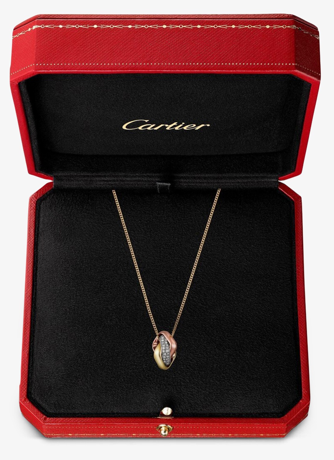 Cartier Trinity ketting van 18 karaat rosé-, geel-, en witgoud met 54 diamanten CRN7424482 - detail 5 multicolor