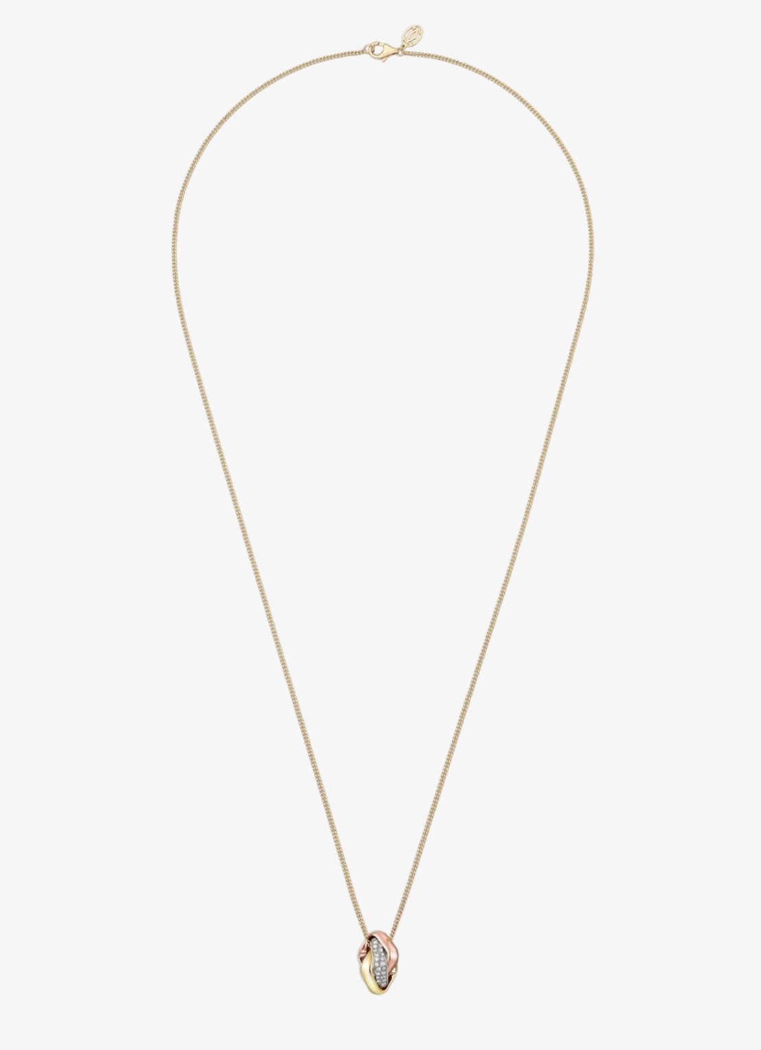 Cartier Trinity ketting van 18 karaat rosé-, geel-, en witgoud met 54 diamanten CRN7424482 - voorkant 6 multicolor