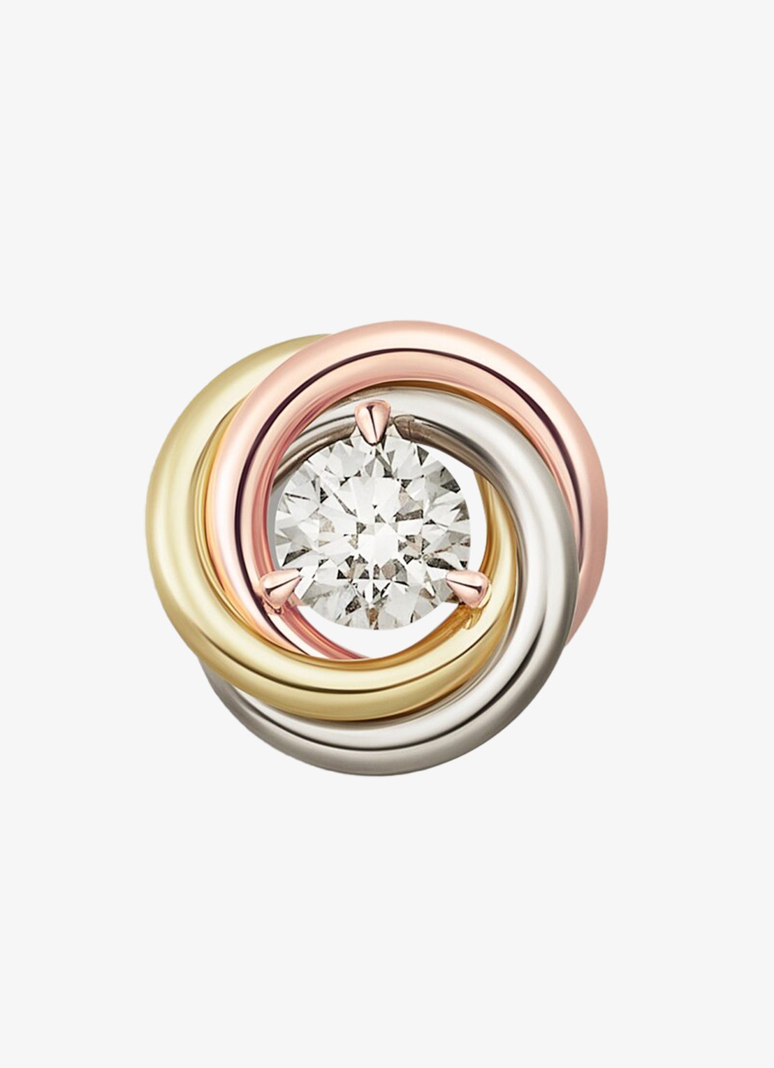 Cartier Trinity oorknopjes van 18 karaat rosé-, wit- en geelgoud met 1 diamant CRB8301459 - detail 5 multicolor