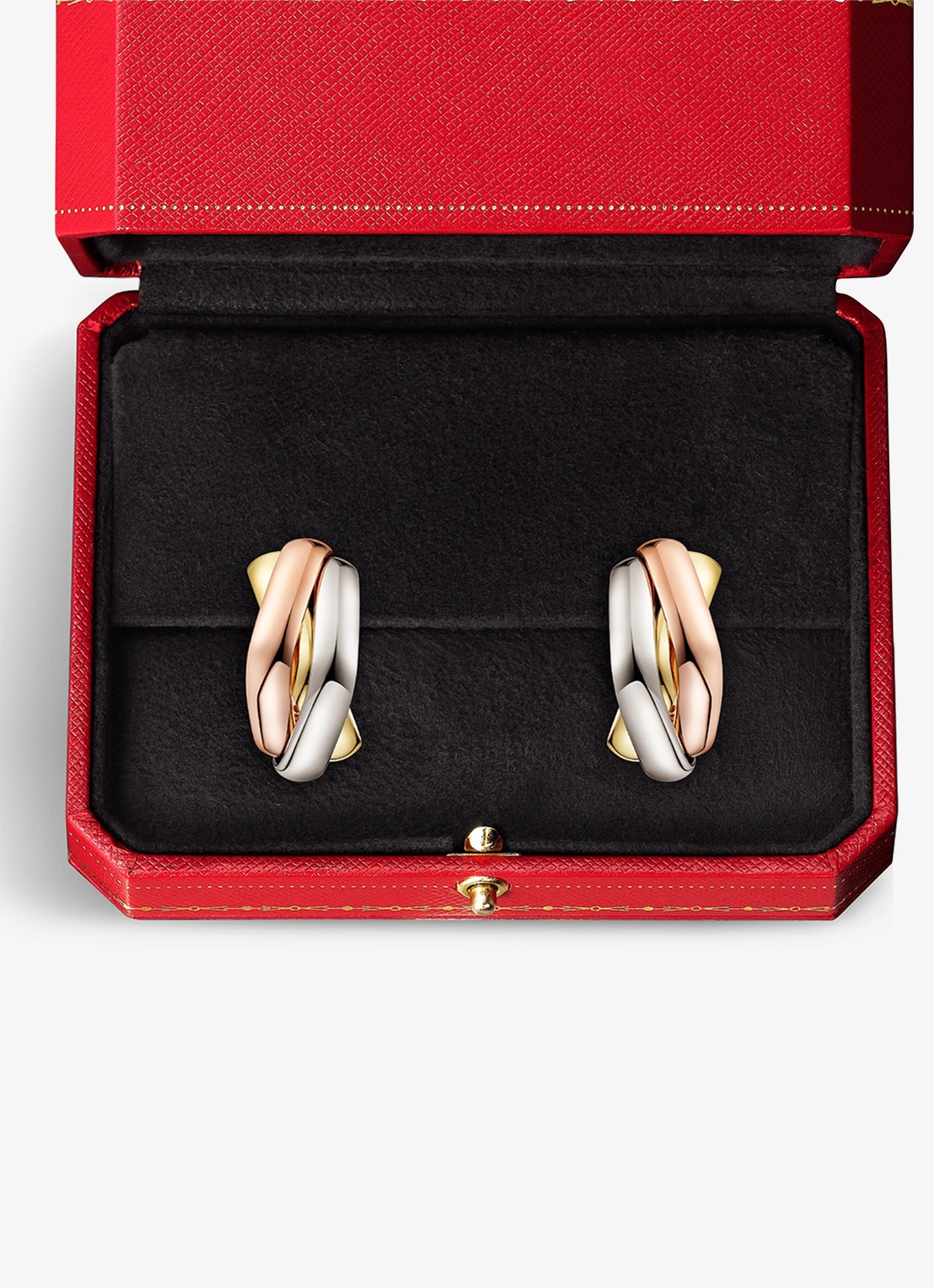 Cartier Trinity oorringen van 18 karaat rosé-, wit-, en geelgoud CRB8301507 - detail 5 goud