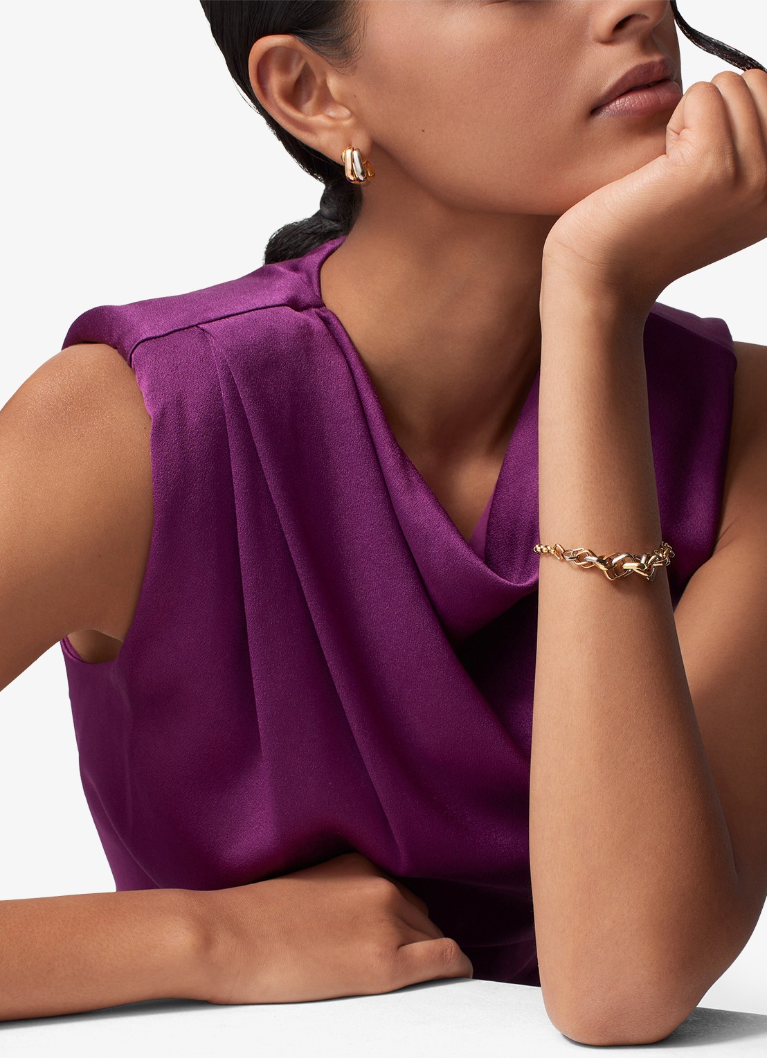 Cartier Trinity oorringen van 18 karaat rosé-, wit-, en geelgoud CRB8301507 - voorkant 2 goud