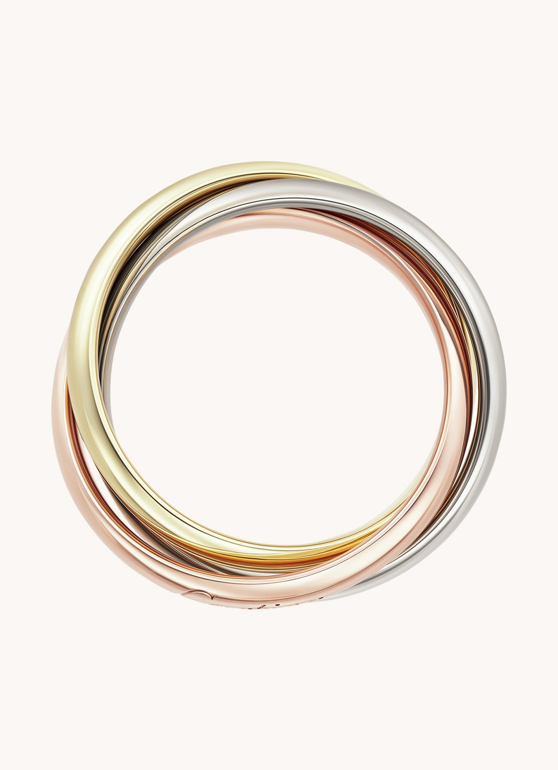 Cartier Trinity ring large van 18 karaat wit-, geel- en roségoud CRB4236100  - voorkant 2 multicolor