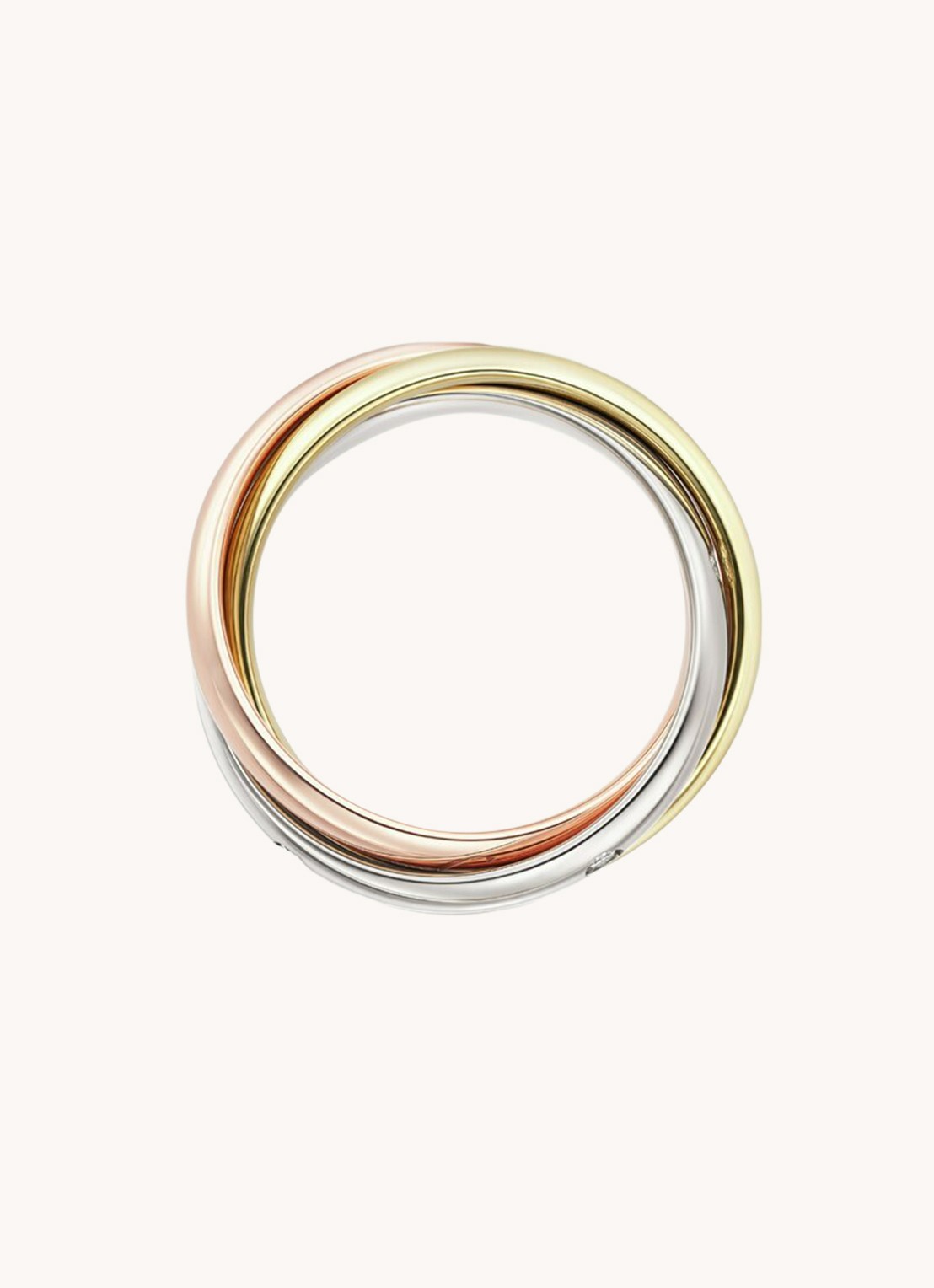 Cartier Trinity ring medium van 18 karaat rosé-, wit-, en geelgoud met diamant CRB4236400   - detail 4 multicolor