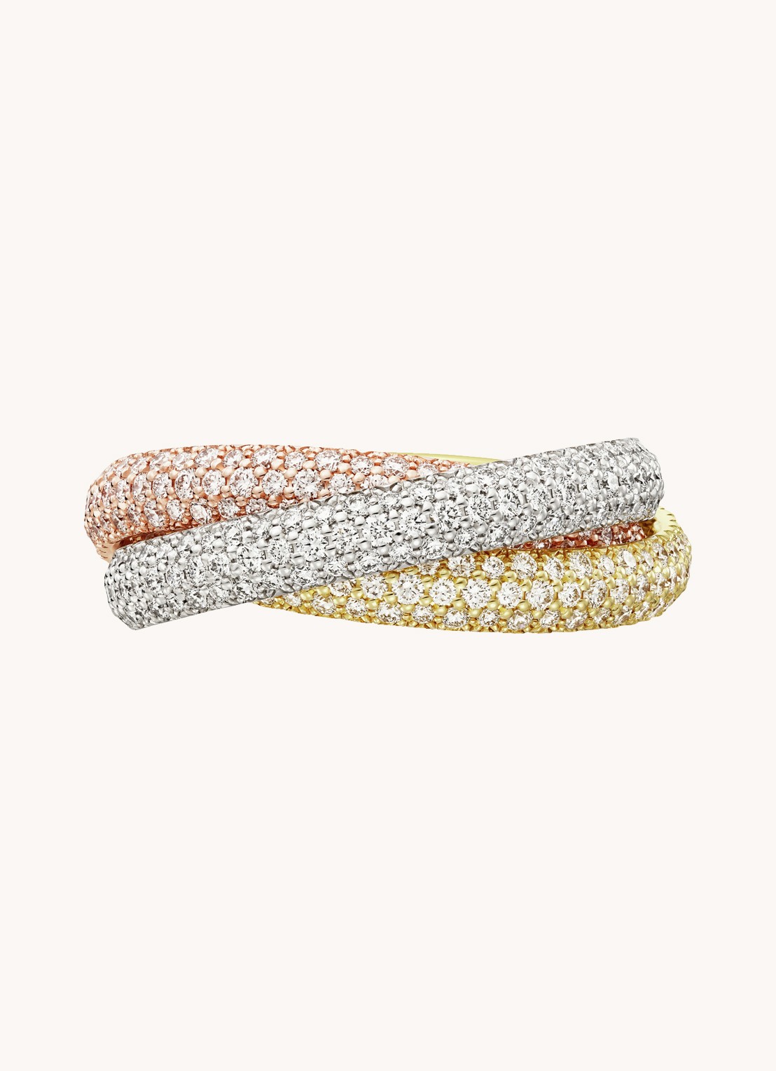 Cartier Trinity ring medium van 18 karaat rosé-, wit-, en geelgoud met diamant CRN4778200  - detail 4 multicolor