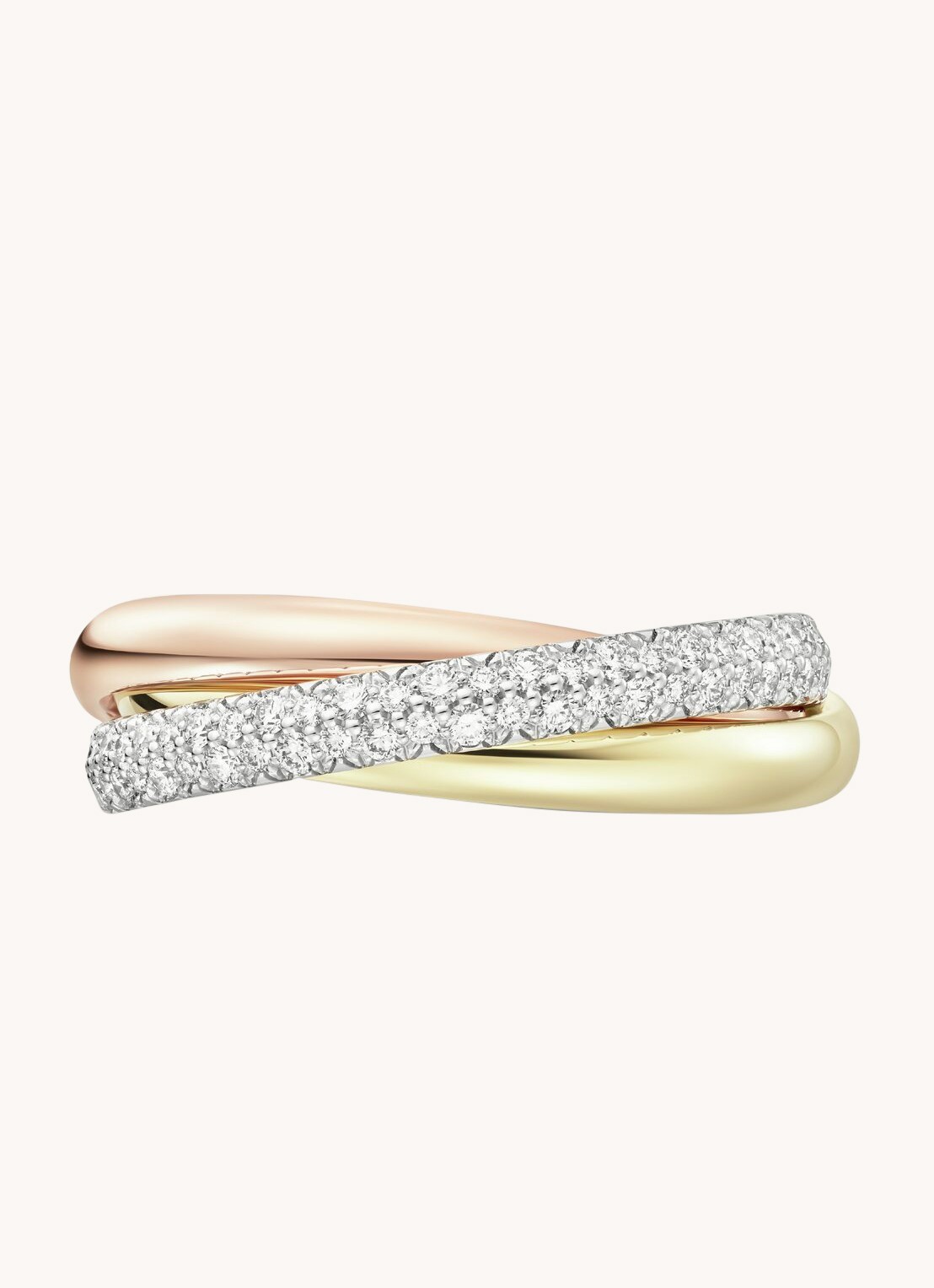 Cartier Trinity ring small van 18 karaat rosé-, wit-, en geelgoud met diamant CRB4235900  - detail 5 multicolor