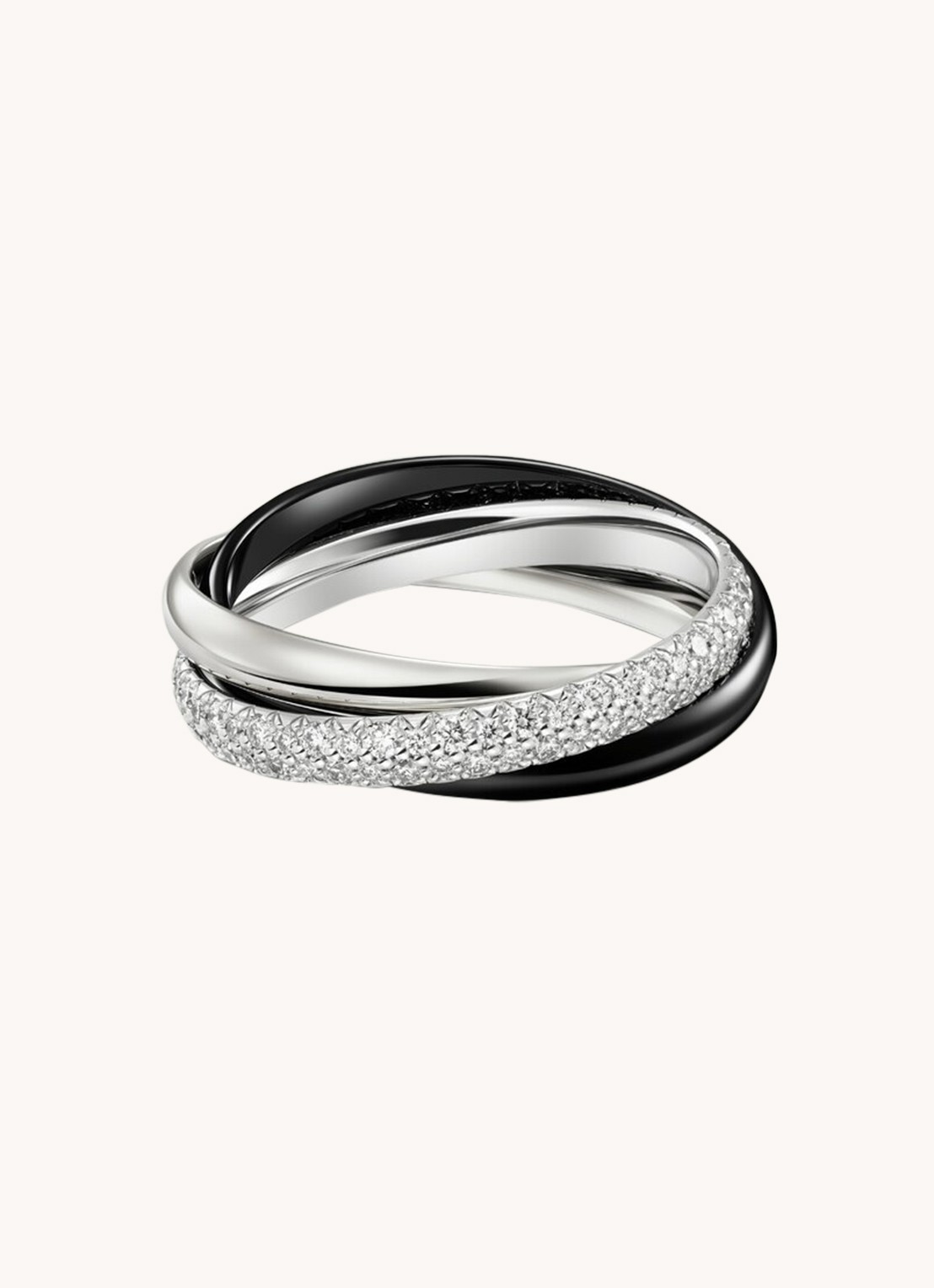 Cartier Trinity ring small van 18 karaat witgoud met diamant CRB4235400 - detail 2 witgoud