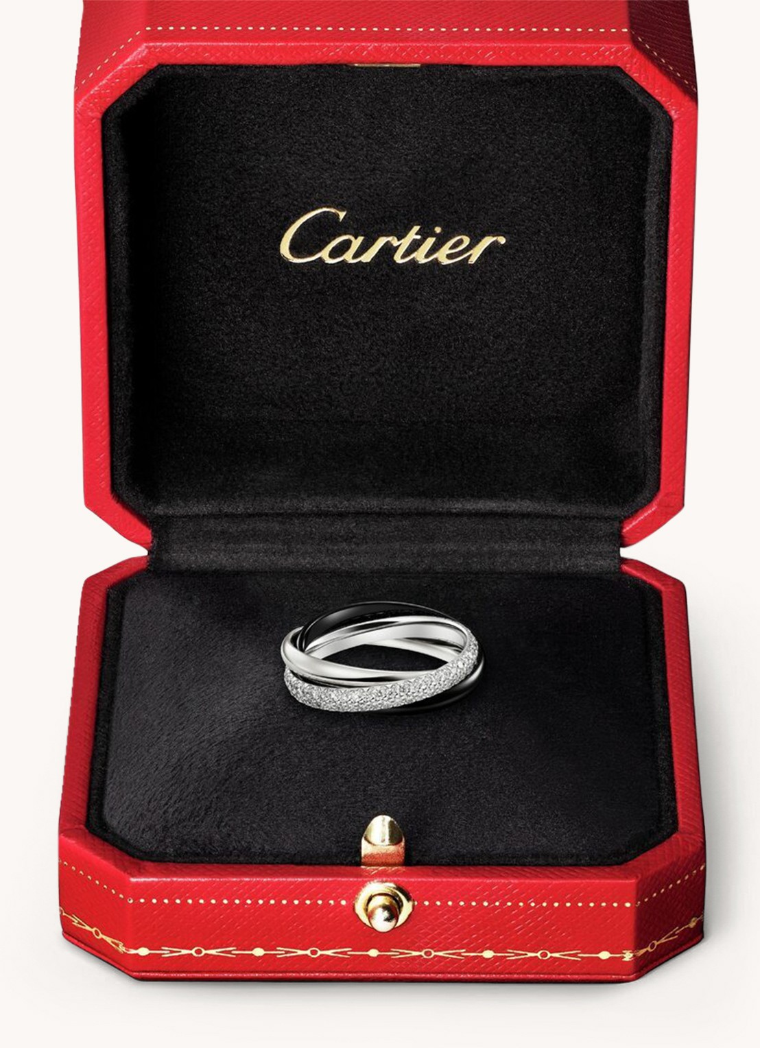 Cartier Trinity ring small van 18 karaat witgoud met diamant CRB4235400 - detail 5 witgoud