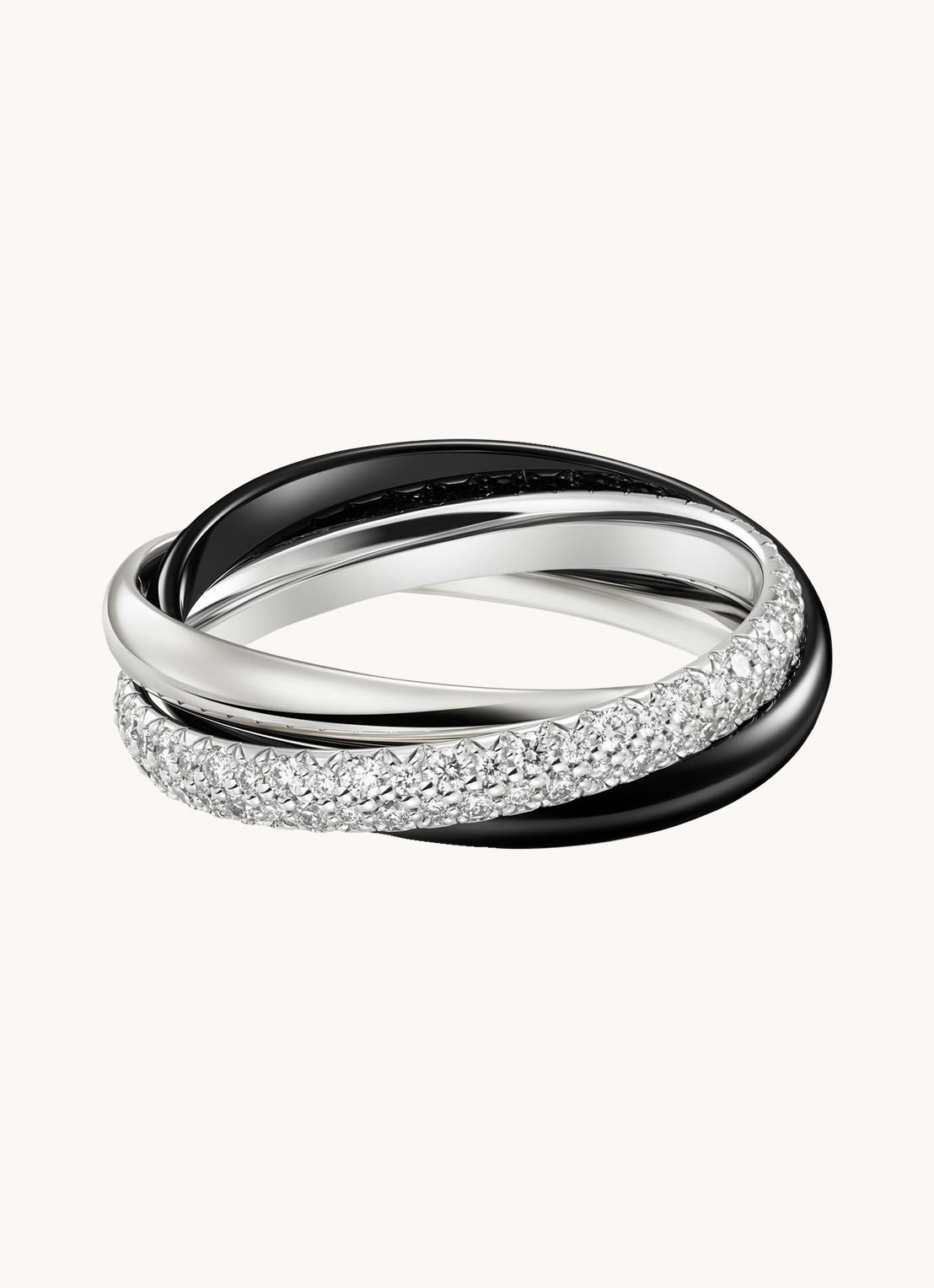 Cartier Trinity ring small van 18 karaat witgoud met diamant CRB4235400 - voorkant 6 witgoud