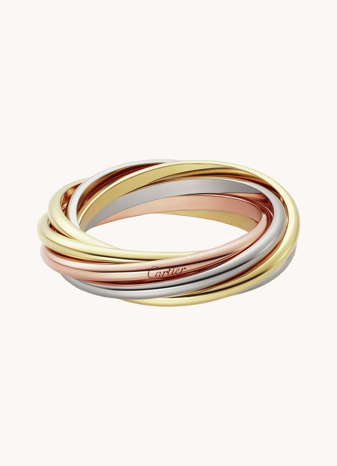 Cartier Trinity ring van 18 karaat wit-, geel- en roségoud CRB4089100   - detail multicolor