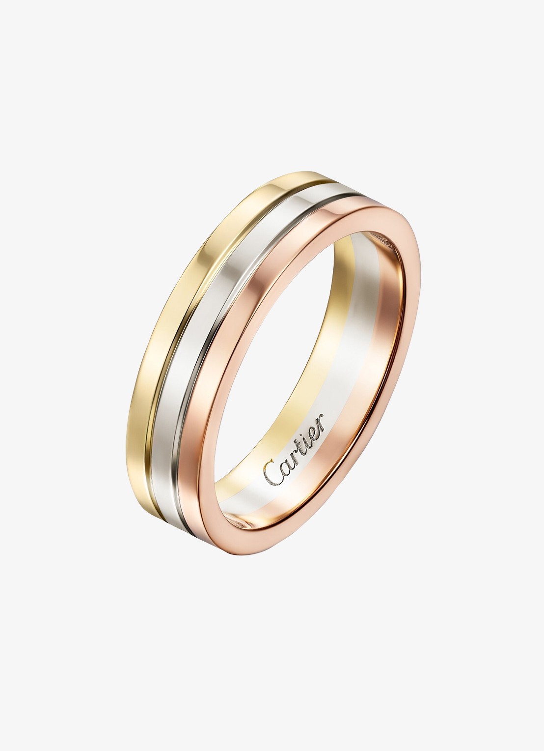 Cartier Vendome Louis Cartier trouwring van 18 karaat rosé-, wit-, en geelgoud CRB4052100 - achterkant 6 goud