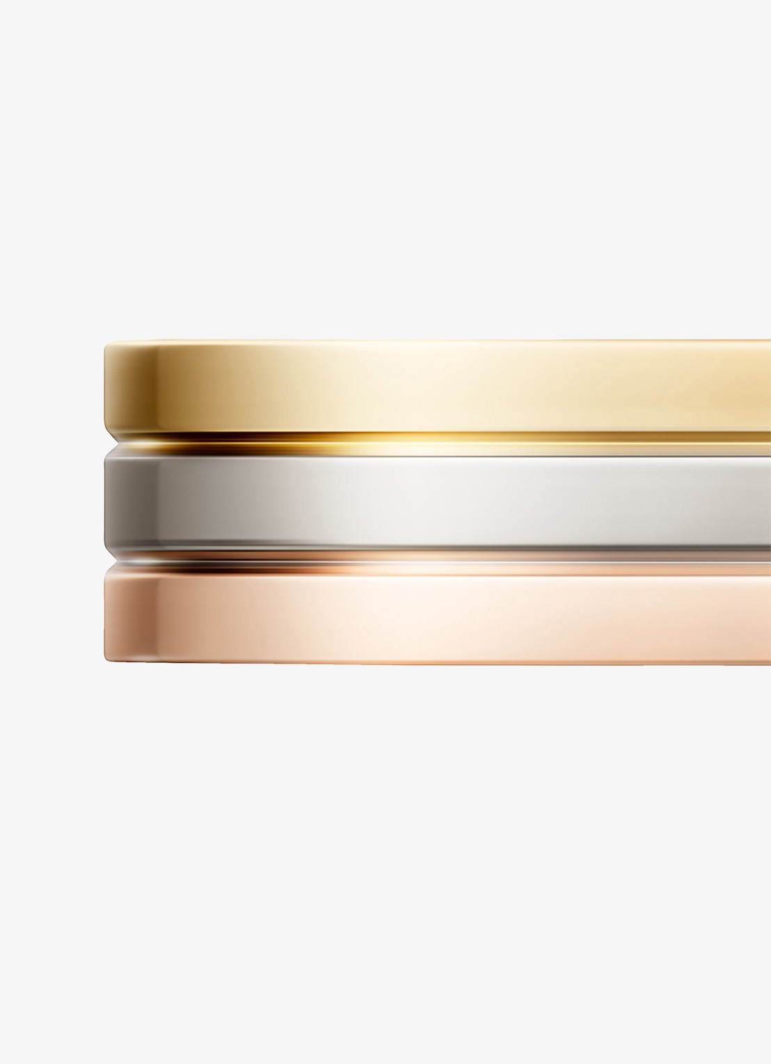 Cartier Vendome Louis Cartier trouwring van 18 karaat rosé-, wit-, en geelgoud CRB4052100 - detail goud