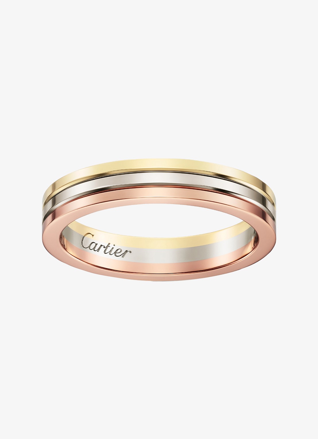 Cartier Vendome Louis Cartier trouwring van 18 karaat rosé-, wit-, en geelgoud CRB4052200 - voorkant goud